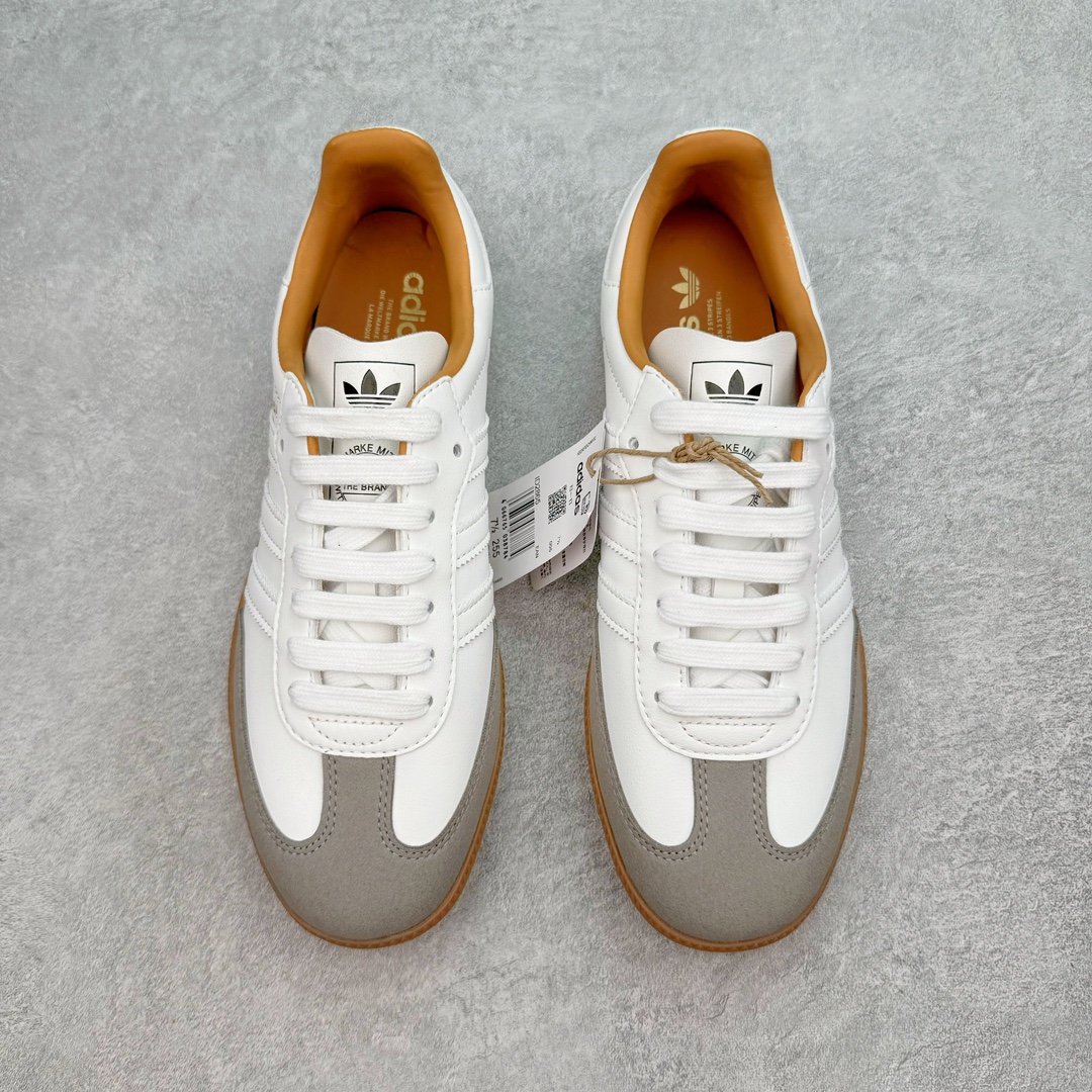 图片[2]-＃VT福利特价 AD Original Samba OG 复古经典轻便板鞋 白灰 ID2865 口碑大厂出品 品控大底版型不断改良更新 全套原纸板楦头开发 确保原汁原味 完美呈现DUNK版型 一比一鞋头弧度高度鞋身弧度 此版本只针对中端市场 皮料材质有所更替 其他数据细节工艺流程均保持一致 绝不口嗨 细节品控鞋型随意对比 正确烫金高频细节 原装纳米超迁皮料 独家私模橡胶大底 原盒原配 这款桑巴鞋展示了高质量的工艺 带有装饰的超锁缝制和无缝的手感 柔软、柔软的皮革造型和标志性的3条纹完成了精致的外观 正规合身鞋带 鞋面上有绒面鞋垫 橡胶鞋底 享受正畸套筒软感 自50年代首次亮相以来就一直在赢得粉丝的青睐 尺码：35.5 36 36.5 37.5 38 38.5 39 40 40.5 41 42 42.5 43 44 44.5 45 46-选品中心