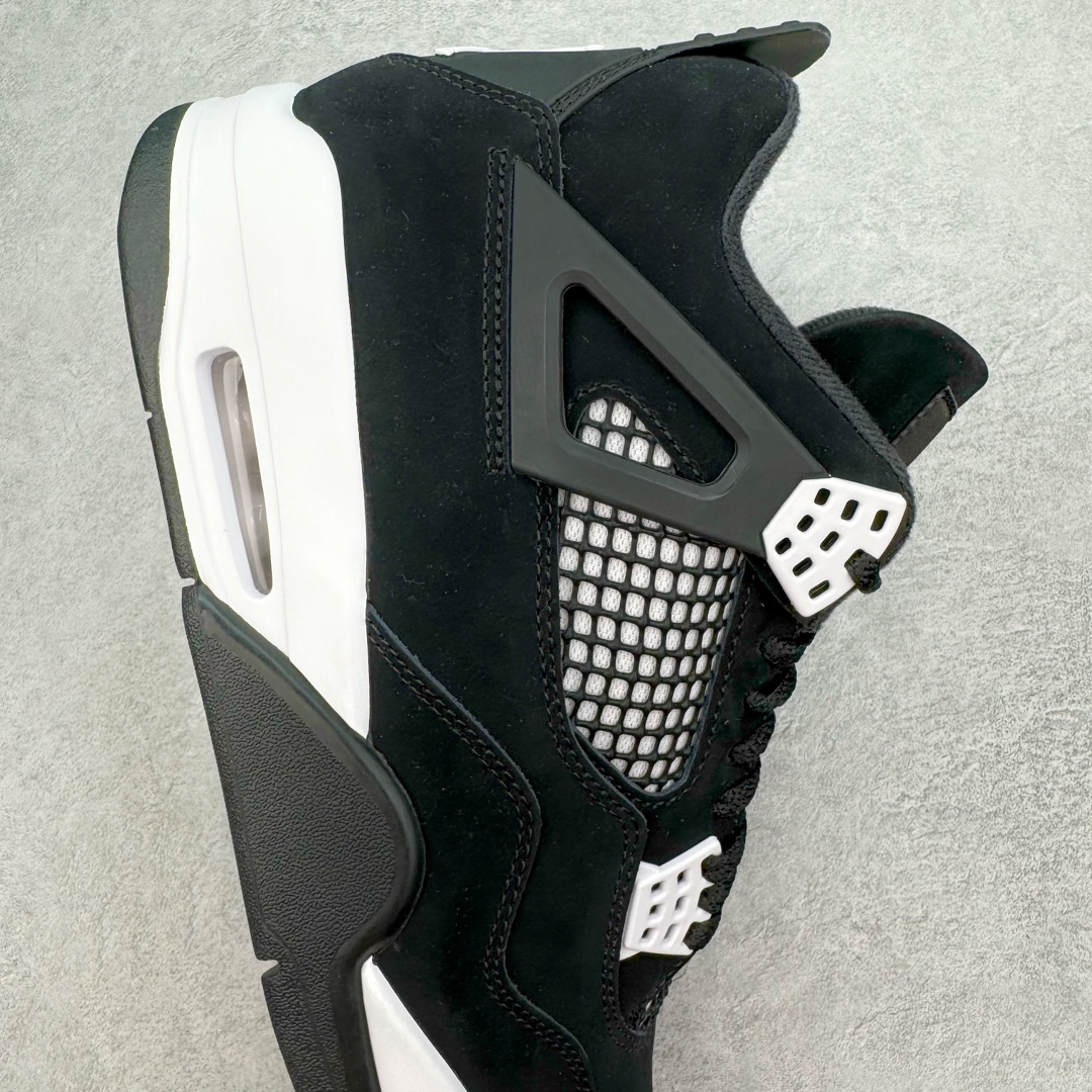 图片[6]-💰440 ＃GX Air Jordan AJ4 Retro 白黑雷公 FQ8138-001 圈内最强四代 独家外贸特供尺码含 45.5 49.5 50.5 耗时半年巨作 全套原纸板楦头开发 原厂特供皮料加持 确保原汁原味 完美呈现四代版型 一比一鞋头弧度高度鞋身弧度 数据细节工艺流程均保持原鞋一致 原厂TPU网格鞋带扣 正确内里网布 菱角分明不变形无多余毛边 柔软性质感一致于原鞋 市场唯一原厂鞋扣模具 背面可见隐藏注塑口 原厂织唛标 原厂飞人电绣工艺 尾指中部跳三针 独家绑鞋带手法 印刷中底布 四线拉帮 米色美纹纸贴合固定 进口港宝加持 后跟自然饱满 全鞋荧光划线卡点 追求极致完美 每一双都是工艺品 多重QC质检 超越公司货的品控标准 实实在在的免检产品 尺码：40 40.5 41 42 42.5 43 44 44.5 45 45.5 46 47.5 48.5 49.5 50.5 编码：by5936010-运动鞋