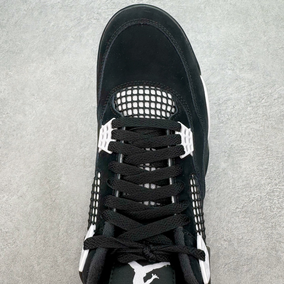 图片[4]-💰440 ＃GX Air Jordan AJ4 Retro 白黑雷公 FQ8138-001 圈内最强四代 独家外贸特供尺码含 45.5 49.5 50.5 耗时半年巨作 全套原纸板楦头开发 原厂特供皮料加持 确保原汁原味 完美呈现四代版型 一比一鞋头弧度高度鞋身弧度 数据细节工艺流程均保持原鞋一致 原厂TPU网格鞋带扣 正确内里网布 菱角分明不变形无多余毛边 柔软性质感一致于原鞋 市场唯一原厂鞋扣模具 背面可见隐藏注塑口 原厂织唛标 原厂飞人电绣工艺 尾指中部跳三针 独家绑鞋带手法 印刷中底布 四线拉帮 米色美纹纸贴合固定 进口港宝加持 后跟自然饱满 全鞋荧光划线卡点 追求极致完美 每一双都是工艺品 多重QC质检 超越公司货的品控标准 实实在在的免检产品 尺码：40 40.5 41 42 42.5 43 44 44.5 45 45.5 46 47.5 48.5 49.5 50.5 编码：by5936010-运动鞋