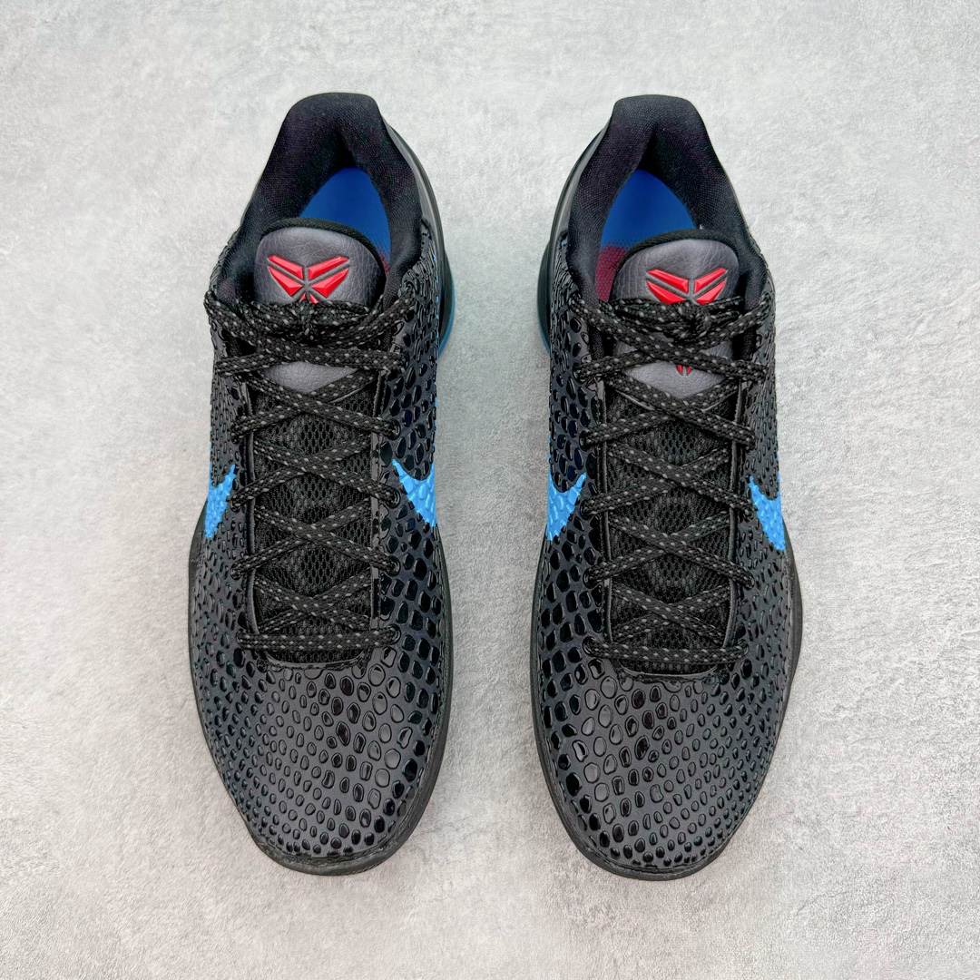 图片[2]-＃GX纯原 NK Zoom Kobe 6 Protro 科比六代黑蓝黑暗骑士 429659-016 完美复刻公司货 前掌超大Zoom Turbo气垫 后掌EVA缓震 真正的原汁原味 还原ZP脚感 全身鞋材卡料色独家定制 唯一正确喷漆工艺Swoosh 正确凹凸蛇鳞工艺 正确鞋面渐变效果 内全置真动飞态线 独立原厂模具 最大尺码达到48.5码 首批不拼图大几率过验 亲测已过 支持各种高强度实战 无需担心 上脚价 补货周期极长 脚宽建议买大半码 科比系列前掌偏窄 不影响二次销售 支持七天无理由退换 尺码：40 40.5 41 42 42.5 43 44 44.5 45 45.5 46 47.5 48.5 49.6 50.5-选品中心