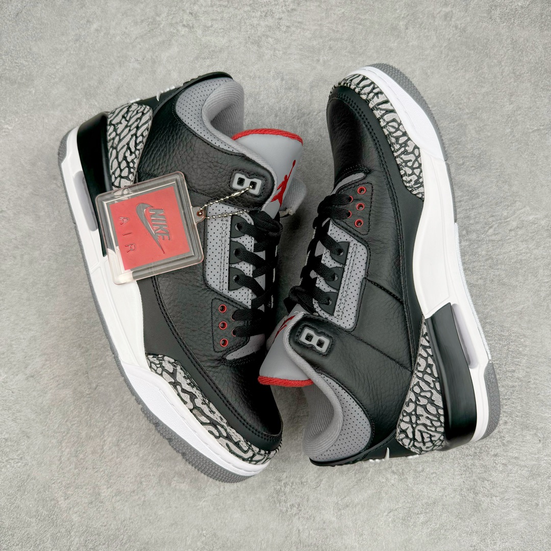 图片[3]-💰180 ＃DG纯原特价‼Air Jordan AJ3 Retro 黑水泥 854262-001 东莞元老级版师操刀倾力打造全网最强三代 原楦原纸板开发 确保原汁原味 原厂皮料质感色泽绝无偏差 完美中底拉帮 原厂中底钢印  原档案大底 如假白送 大底纹路 气垫通透度PU的回弹性均百分百还原 原厂电绣鞋舌飞人刺绣针数立体讲究精细欢迎对比正品原鞋 SIZE：40 40.5 41 42 42.5 43 44 44.5 47.5 48.5（断45 46） 编码：by2936050-运动鞋