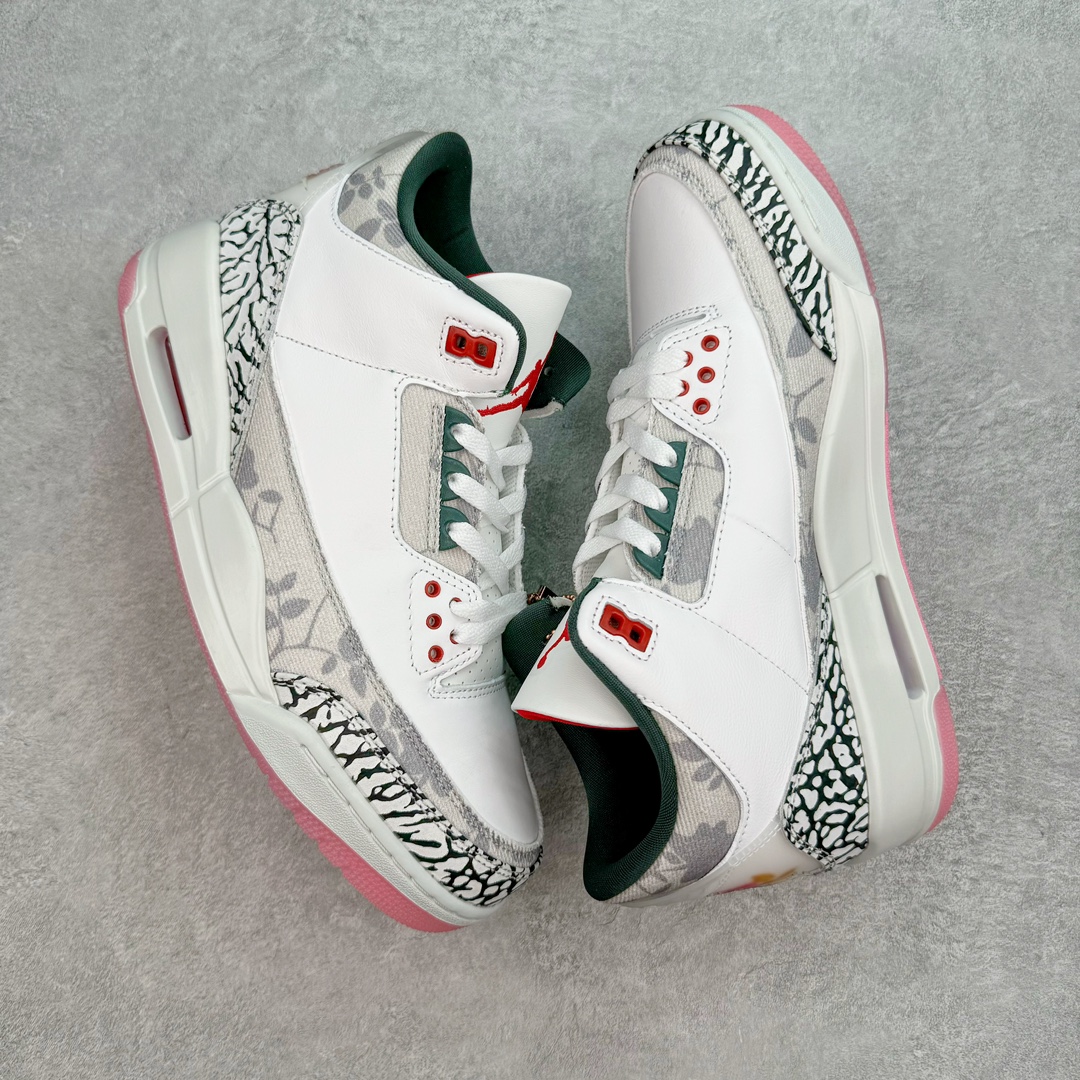 图片[3]-💰280 ＃F版 Air Jordan AJ3 Retro Wings 鲜花白粉绿 HM6993-100 原楦原纸板开发 确保原汁原味 原厂皮料质感色泽绝无偏差 完美中底拉帮 原厂中底钢印  原档案大底 如假白送 大底纹路 气垫通透度PU的回弹性均百分百还原 原厂电绣鞋舌飞人刺绣针数立体讲究精细欢迎对比正品原鞋 SIZE：36 36.5 37.5 38 38.5 39 40 40.5 41 42 42.5 43 44 44.5 45 46 47.5 编码：Fby3936050-运动鞋