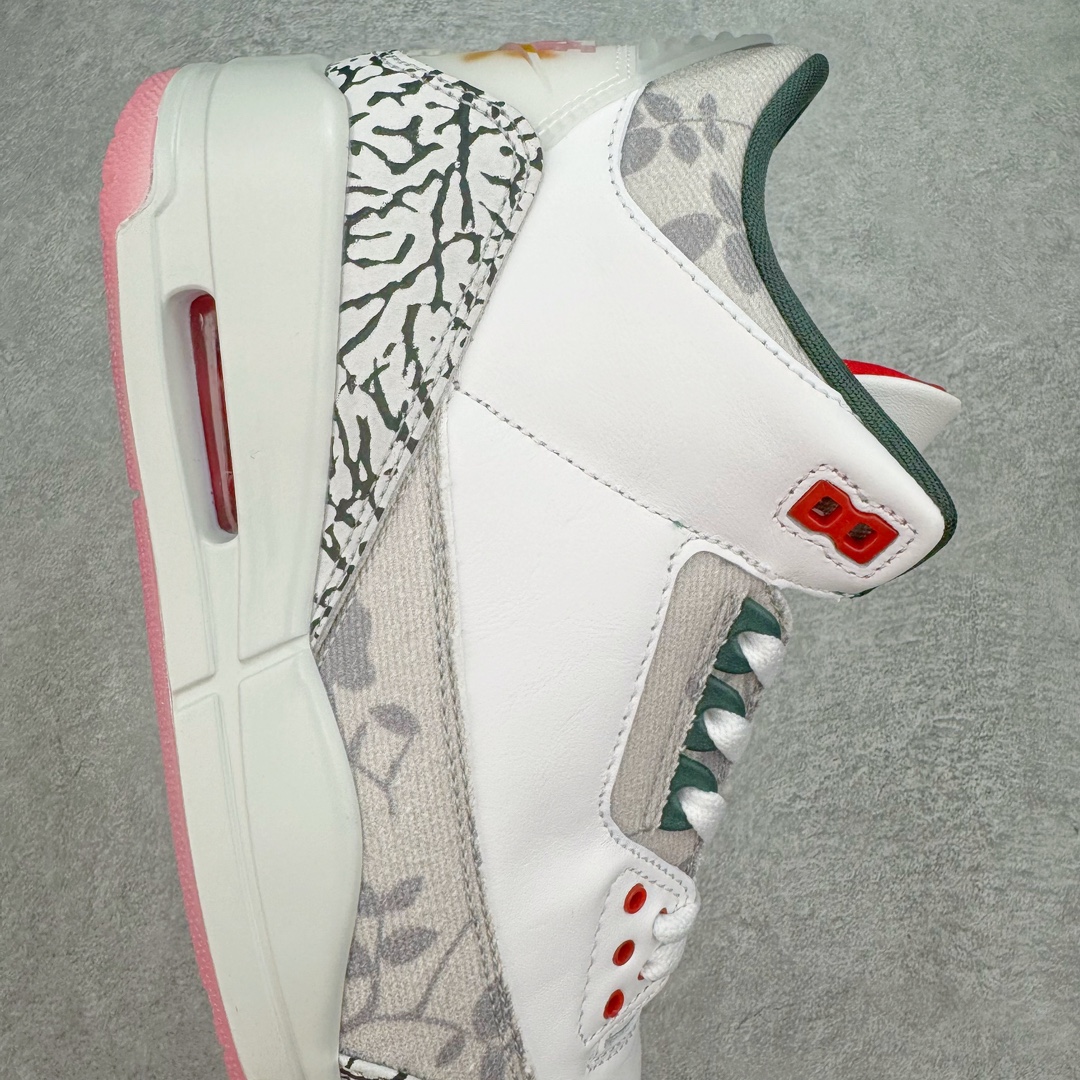 图片[6]-💰280 ＃F版 Air Jordan AJ3 Retro Wings 鲜花白粉绿 HM6993-100 原楦原纸板开发 确保原汁原味 原厂皮料质感色泽绝无偏差 完美中底拉帮 原厂中底钢印  原档案大底 如假白送 大底纹路 气垫通透度PU的回弹性均百分百还原 原厂电绣鞋舌飞人刺绣针数立体讲究精细欢迎对比正品原鞋 SIZE：36 36.5 37.5 38 38.5 39 40 40.5 41 42 42.5 43 44 44.5 45 46 47.5 编码：Fby3936050-运动鞋