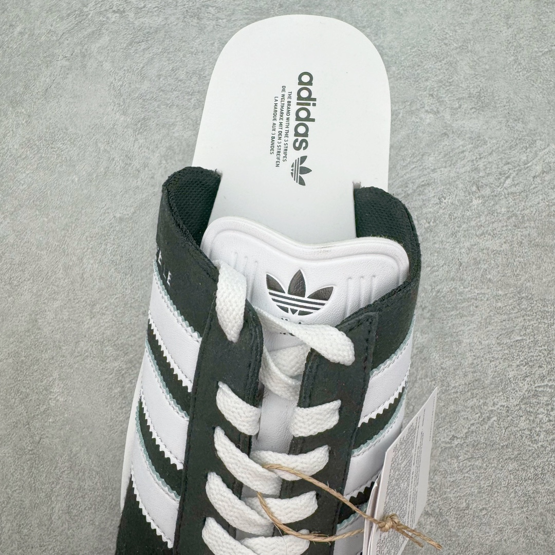 图片[5]-＃纯原 AD Gazelle Beach Slide\\\”Core Black/White\\\”羚羊海滩系列经典沙滩百搭休闲运动拖鞋“黑白”JQ7421 采用环保牛巴磨砂革鞋面材质 双层组合轻量鞋床#耐磨EVA材质压模大底 尺码： 36-45-选品中心