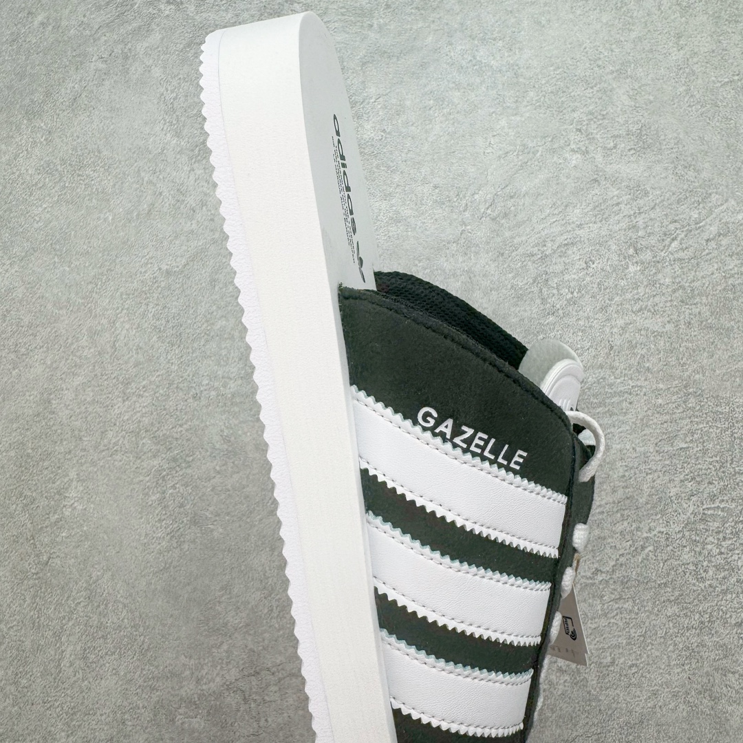 图片[6]-＃纯原 AD Gazelle Beach Slide\\\”Core Black/White\\\”羚羊海滩系列经典沙滩百搭休闲运动拖鞋“黑白”JQ7421 采用环保牛巴磨砂革鞋面材质 双层组合轻量鞋床#耐磨EVA材质压模大底 尺码： 36-45-选品中心
