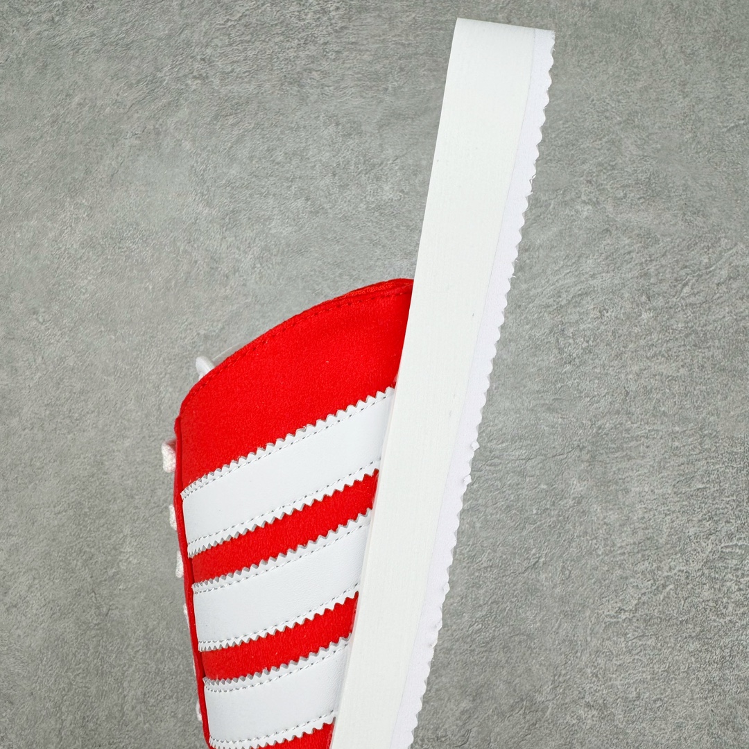图片[7]-＃纯原 AD Gazelle Beach Slide 羚羊海滩系列经典沙滩百搭休闲运动拖鞋“红白”JQ7424 采用环保牛巴磨砂革鞋面材质 双层组合轻量鞋床#耐磨EVA材质压模大底 尺码： 36-45-选品中心