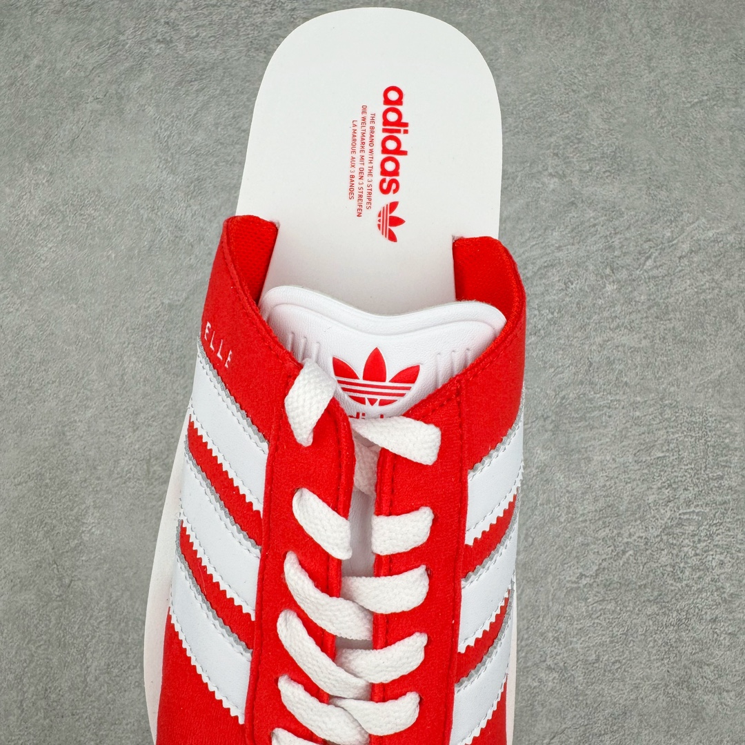 图片[5]-＃纯原 AD Gazelle Beach Slide 羚羊海滩系列经典沙滩百搭休闲运动拖鞋“红白”JQ7424 采用环保牛巴磨砂革鞋面材质 双层组合轻量鞋床#耐磨EVA材质压模大底 尺码： 36-45-选品中心