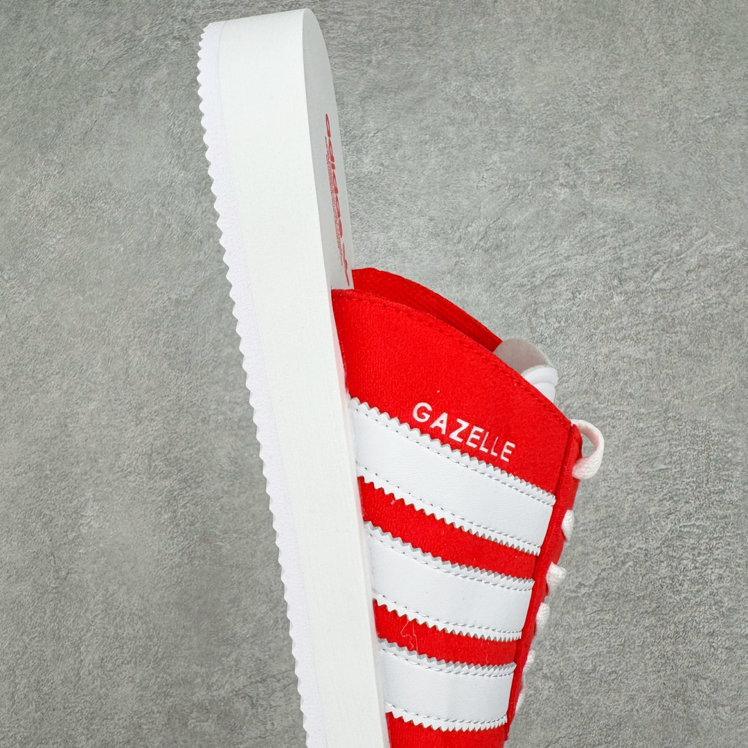 图片[6]-＃纯原 AD Gazelle Beach Slide 羚羊海滩系列经典沙滩百搭休闲运动拖鞋“红白”JQ7424 采用环保牛巴磨砂革鞋面材质 双层组合轻量鞋床#耐磨EVA材质压模大底 尺码： 36-45-选品中心