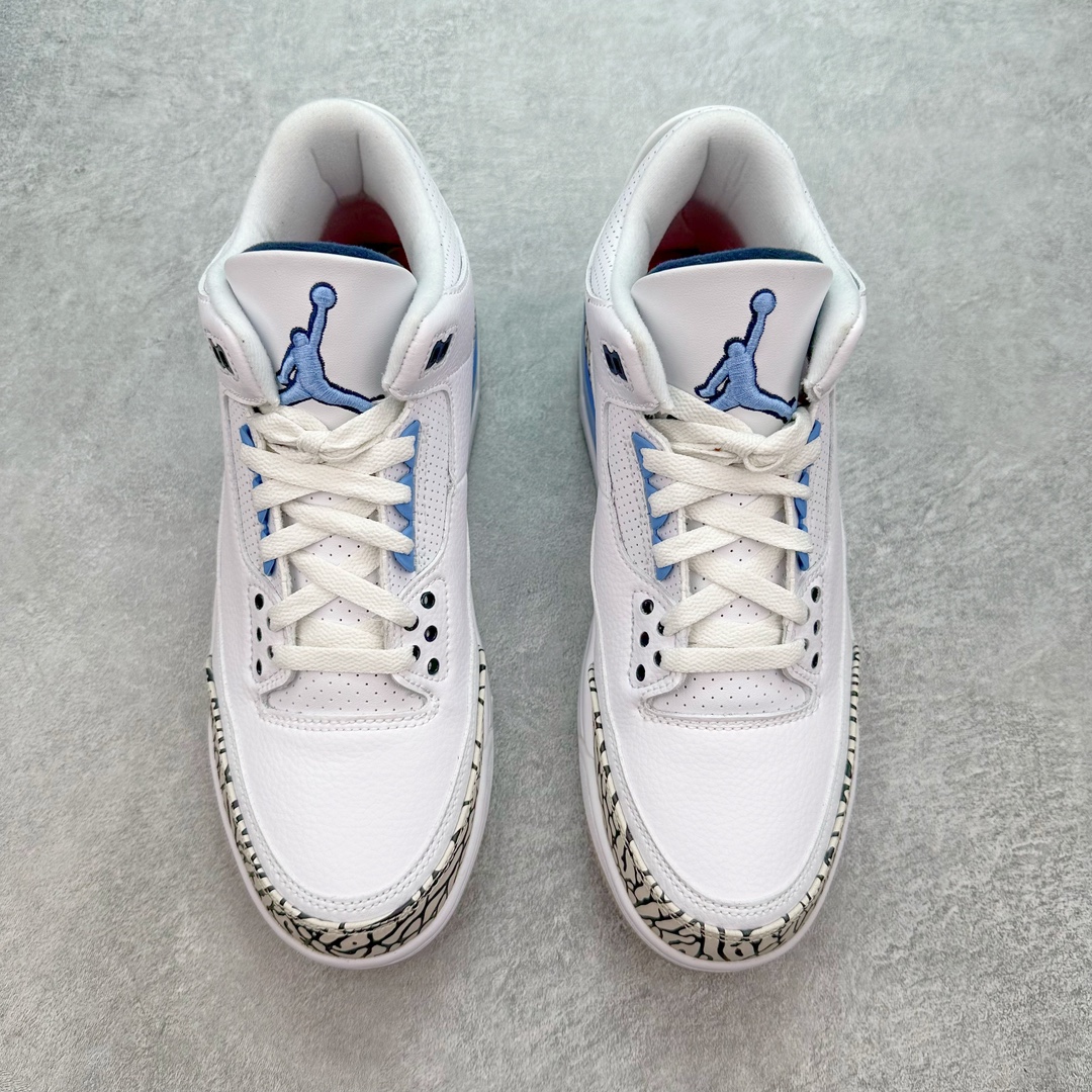 图片[2]-💰140 ＃FQ福利特价‼Air Jordan AJ3 Retro 北卡蓝 CT8532-104 口碑大厂出品 原纸板楦头开发 定制优质皮料 完美鞋型匹配公司货 正确TPU鞋舌锁扣 最新原厂底模 大底卡色咬花完美 鞋柜必备鞋款 终端现货供应 尺码：40 40.5 41 42 42.5 43 44 44.5 45 46 47.5 编码：by2936010-运动鞋