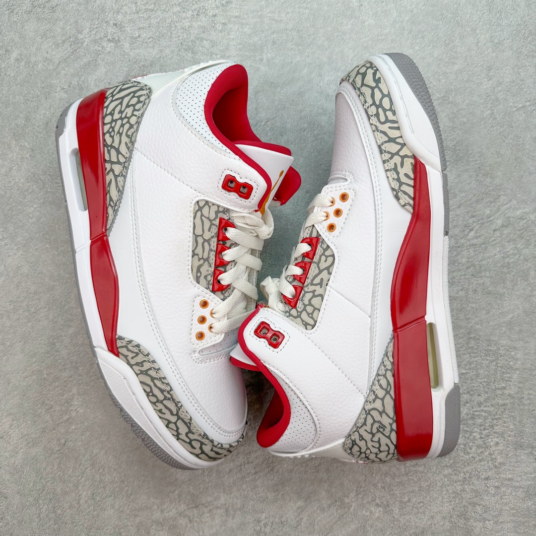 图片[3]-💰140 ＃FQ福利特价‼Air Jordan AJ3 Retro 白酒红 红雀配色 CT8532-126 口碑大厂出品 原纸板楦头开发 定制优质皮料 完美鞋型匹配公司货 正确TPU鞋舌锁扣 最新原厂底模 大底卡色咬花完美 鞋柜必备鞋款 终端现货供应 尺码：40 40.5 41 42 42.5 43 44 44.5 45 46 47.5 编码：by2936010-运动鞋