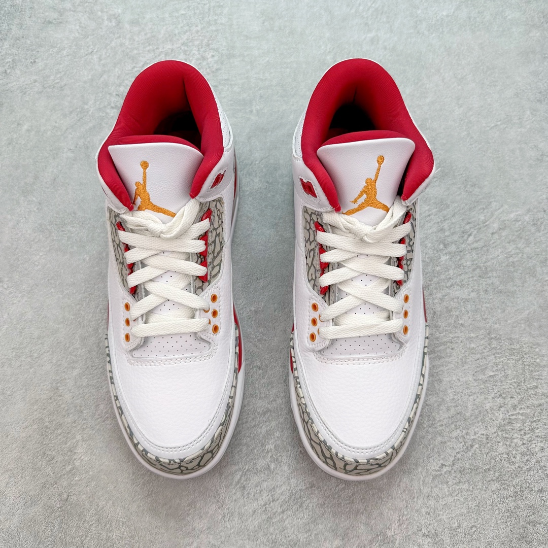 图片[2]-💰140 ＃FQ福利特价‼Air Jordan AJ3 Retro 白酒红 红雀配色 CT8532-126 口碑大厂出品 原纸板楦头开发 定制优质皮料 完美鞋型匹配公司货 正确TPU鞋舌锁扣 最新原厂底模 大底卡色咬花完美 鞋柜必备鞋款 终端现货供应 尺码：40 40.5 41 42 42.5 43 44 44.5 45 46 47.5 编码：by2936010-运动鞋