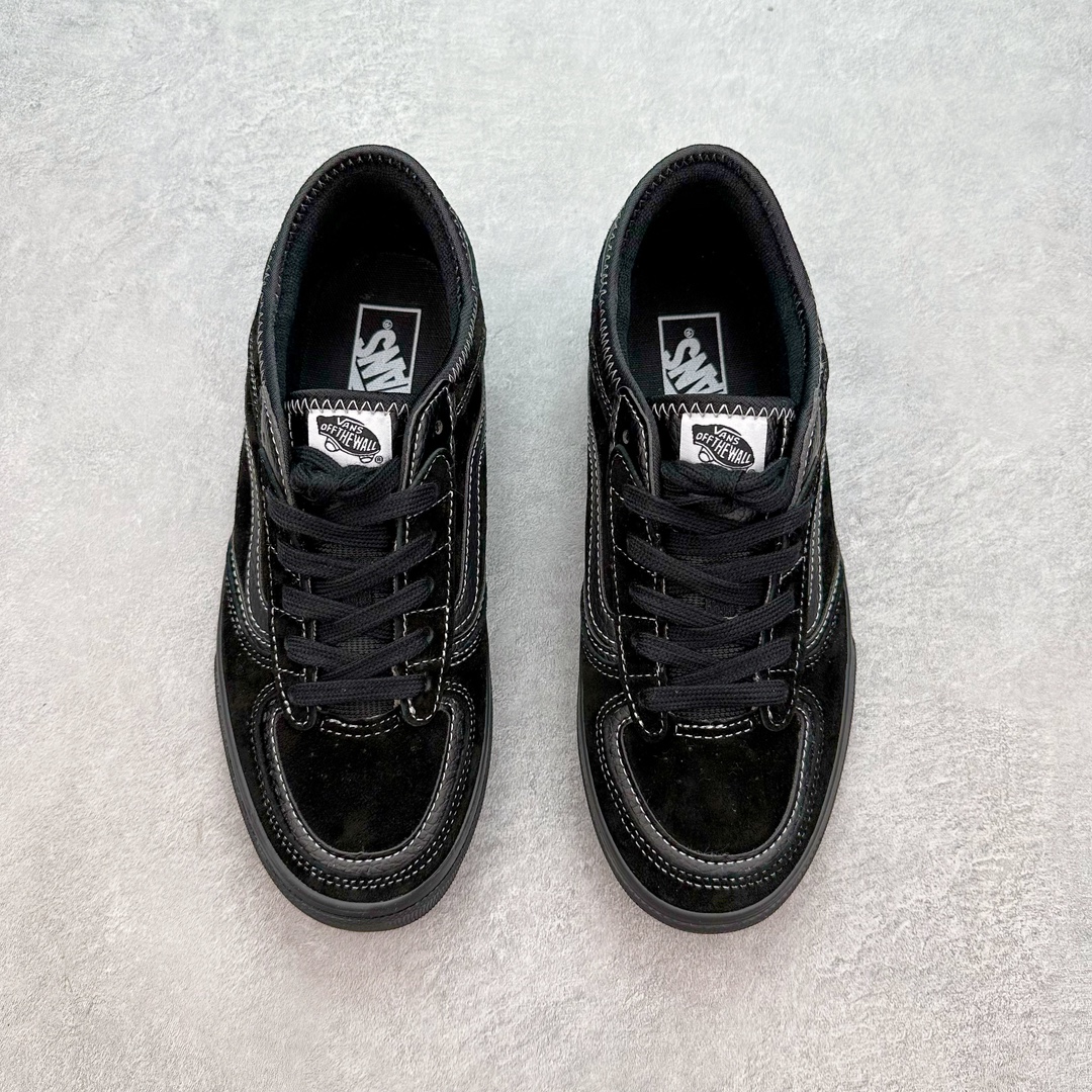 图片[2]-Vans Rowley Classics 黑武士 范斯官方 经典复古休闲滑板鞋 复古鞋型搭配全麂皮鞋身做工扎实 鞋两侧标志性Vans条纹Sidestripe 后跟压印数字“66/99”分表代表Vans品牌成立于1966和Rowley Pro诞生于1999 细节满满 货号：VN0009QJH1W 尺码：35 36 36.5 37 38 38.5 39 40 40.5 41 42 42.5 43 44-选品中心