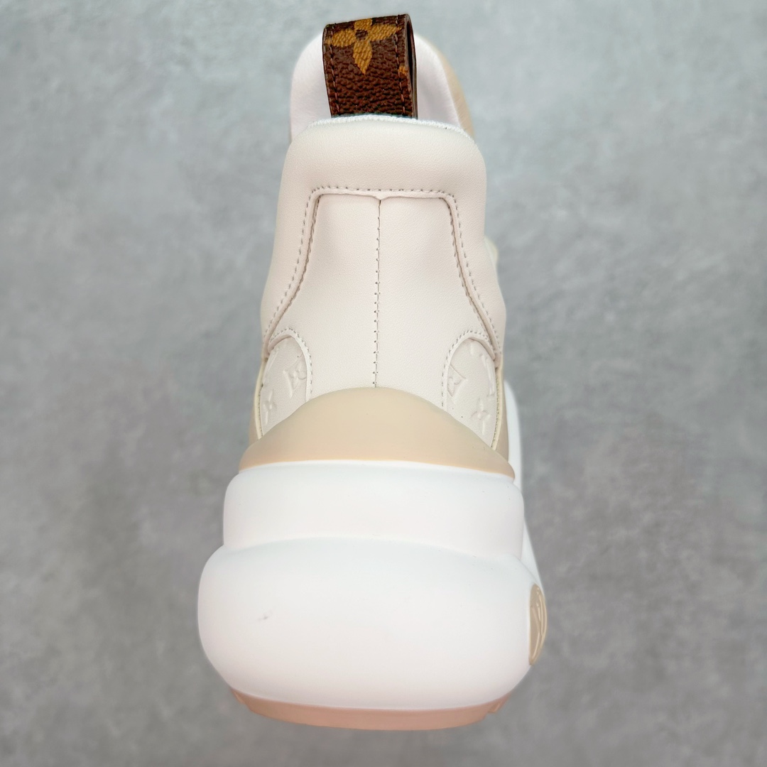 图片[8]-💰420 ＃K版纯原 Louis Vuitton Archlight Sneakers lv真皮拼色减震运动弓型舞蹈复古走秀老爹运动鞋 升级2023原装配件5D效果礼盒及全套原装配件包装物#支持感应NFC官网跳转#雪梨形超软沙绒纸团+细节制造精品#采用头层小牛皮革饰片#独立开发TPU回弹中底#组合TPR耐磨外底#超软皮内里脚垫❗ 尺码：35-39 编码：yby4936090-运动鞋