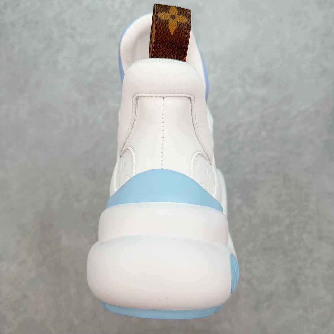 图片[8]-💰420 ＃K版纯原 Louis Vuitton Archlight Sneakers lv真皮拼色减震运动弓型舞蹈复古走秀老爹运动鞋 升级2023原装配件5D效果礼盒及全套原装配件包装物#支持感应NFC官网跳转#雪梨形超软沙绒纸团+细节制造精品#采用头层小牛皮革饰片#独立开发TPU回弹中底#组合TPR耐磨外底#超软皮内里脚垫❗ 尺码：35-39 编码：yby4936090-运动鞋