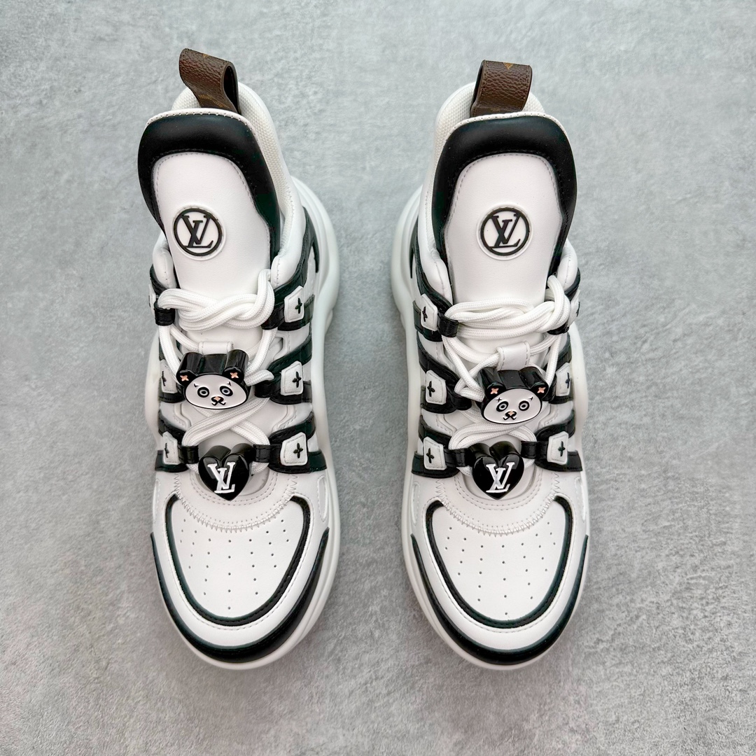 图片[2]-💰420 ＃K版纯原 Louis Vuitton Archlight Sneakers lv真皮拼色减震运动弓型舞蹈复古走秀老爹运动鞋 升级2023原装配件5D效果礼盒及全套原装配件包装物#支持感应NFC官网跳转#雪梨形超软沙绒纸团+细节制造精品#采用头层小牛皮革饰片#独立开发TPU回弹中底#组合TPR耐磨外底#超软皮内里脚垫❗ 尺码：35-39 编码：yby4936090-运动鞋