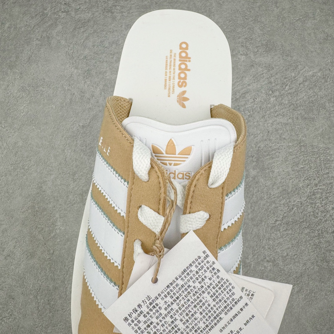 图片[5]-＃纯原 AD Gazelle Beach Slide 羚羊海滩系列经典沙滩百搭休闲运动拖鞋“卡其白”JQ7422 采用环保牛巴磨砂革鞋面材质 双层组合轻量鞋床#耐磨EVA材质压模大底 尺码： 36-45-选品中心