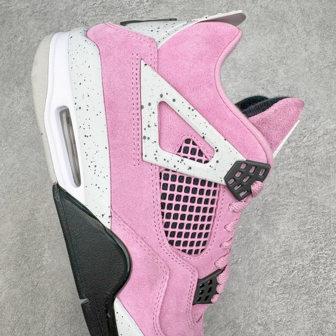 图片[6]-💰420 ＃Y3纯原 Air Jordan AJ4 WMNS \”Orchid\” 猛男粉 AQ9129-501 市售天花板产物 耗时半年巨作 全套原纸板楦头开发 原厂特供皮料加持 确保原汁原味 完美呈现四代版型 一比一鞋头弧度高度鞋身弧度 数据细节工艺流程均保持原鞋一致 原厂TPU网格鞋带扣 正确内里网布 菱角分明不变形无多余毛边 柔软性质感一致于原鞋 市场唯一原厂鞋扣模具 背面可见隐藏注塑口 原厂织唛标 原厂飞人电绣工艺 尾指中部跳三针 独家绑鞋带手法 印刷中底布 四线拉帮 米色美纹纸贴合固定 进口港宝加持 后跟自然饱满 全鞋荧光划线卡点 追求极致完美 每一双都是工艺品 多重QC质检 超越公司货的品控标准 实实在在的免检产品 尺码：40.5 41 42 42.5 43 44 44.5 45 46 47.5 48.5 编码：by4936090-运动鞋