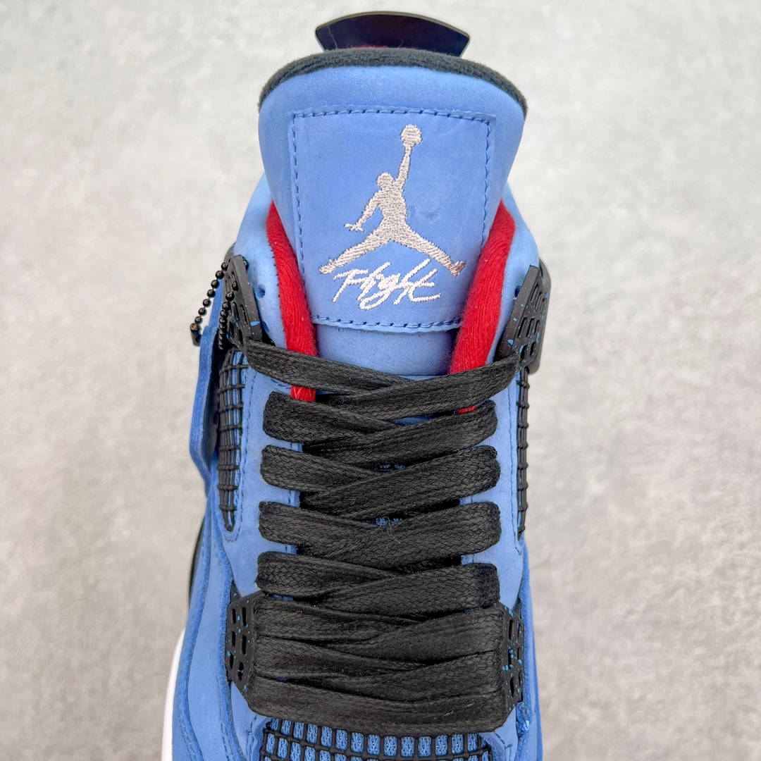 图片[5]-💰190 ＃DG纯原福利‼Travis Scott x Air Jordan AJ4 TS联名冰蓝 308497-406 市售第一梯队产物 耗时半年巨作 全套原纸板楦头开发 原厂特供皮料加持 确保原汁原味 完美呈现四代版型 一比一鞋头弧度高度鞋身弧度 数据细节工艺流程均保持原鞋一致 原厂TPU网格鞋带扣 正确内里网布 菱角分明不变形无多余毛边 柔软性质感一致于原鞋 市场唯一原厂鞋扣模具 背面可见隐藏注塑口 原厂织唛标 原厂飞人电绣工艺 尾指中部跳三针 独家绑鞋带手法 印刷中底布 四线拉帮 米色美纹纸贴合固定 进口港宝加持 后跟自然饱满 全鞋荧光划线卡点 追求极致完美 每一双都是工艺品 多重QC质检 超越公司货的品控标准 实实在在的免检产品 尺码：40.5 41 42 42.5 43 44 44.5 45 46 47.5 编码：by2936060-运动鞋