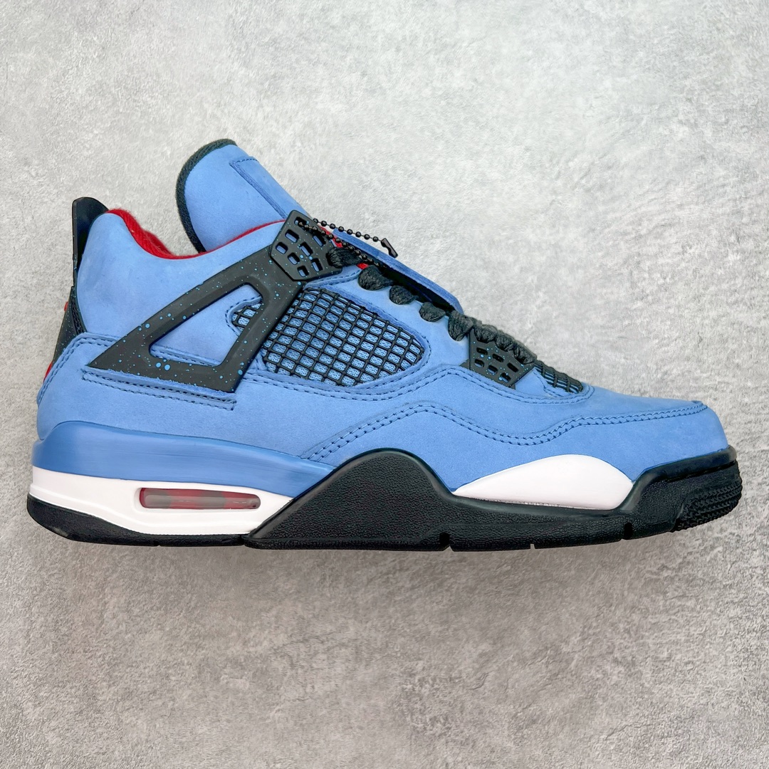 💰190 ＃DG纯原福利‼Travis Scott x Air Jordan AJ4 TS联名冰蓝 308497-406 市售第一梯队产物 耗时半年巨作 全套原纸板楦头开发 原厂特供皮料加持 确保原汁原味 完美呈现四代版型 一比一鞋头弧度高度鞋身弧度 数据细节工艺流程均保持原鞋一致 原厂TPU网格鞋带扣 正确内里网布 菱角分明不变形无多余毛边 柔软性质感一致于原鞋 市场唯一原厂鞋扣模具 背面可见隐藏注塑口 原厂织唛标 原厂飞人电绣工艺 尾指中部跳三针 独家绑鞋带手法 印刷中底布 四线拉帮 米色美纹纸贴合固定 进口港宝加持 后跟自然饱满 全鞋荧光划线卡点 追求极致完美 每一双都是工艺品 多重QC质检 超越公司货的品控标准 实实在在的免检产品 尺码：40.5 41 42 42.5 43 44 44.5 45 46 47.5 编码：by2936060-运动鞋