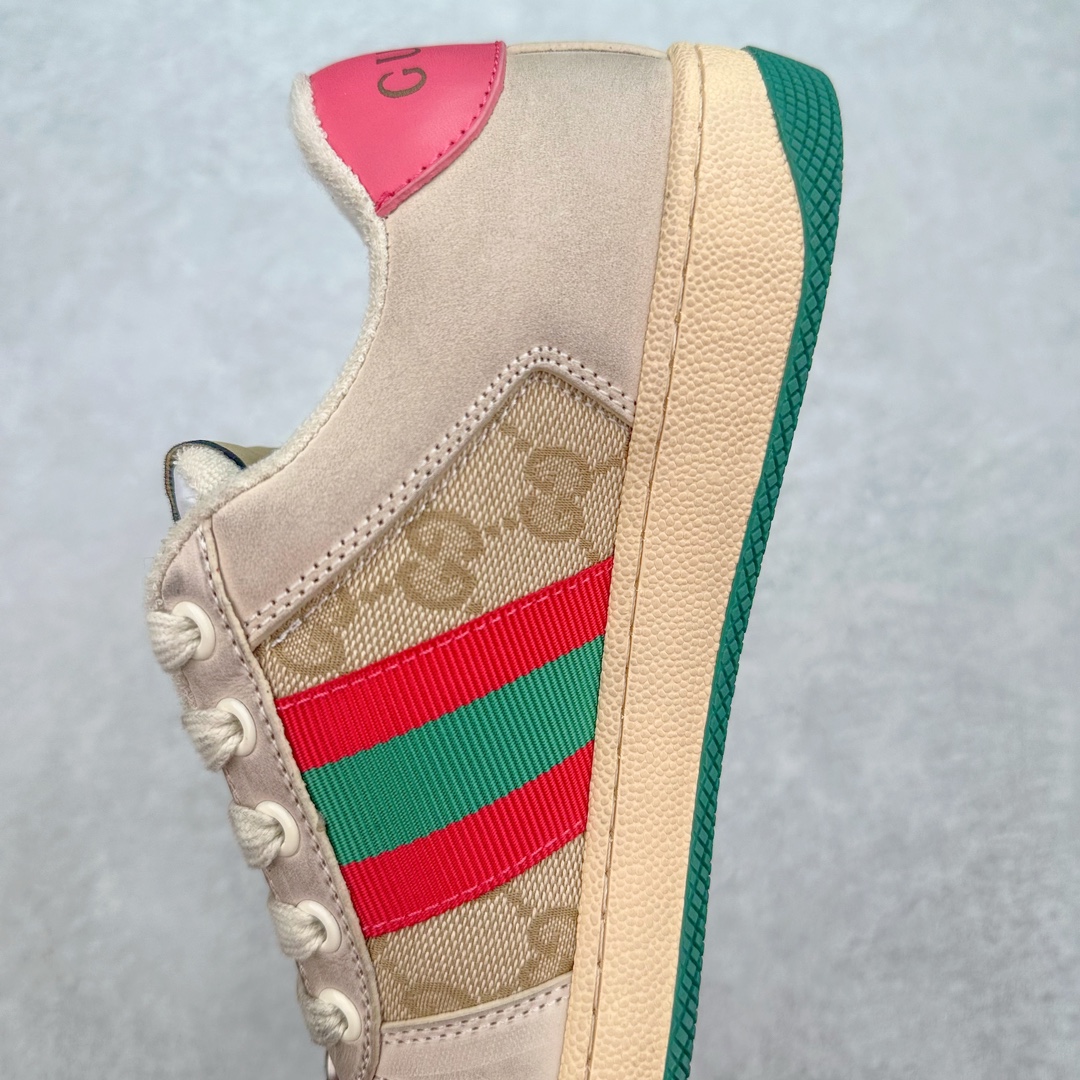 图片[7]-💰290 ＃纯原福利‼Gucci Screener sneaker 古驰双G小脏鞋系列复古怀旧校园风低帮板鞋 全套原楦原纸版原鞋开模 全网最具灵魂的版型 鞋头上翘1.6CM 后跟自然弧度内收 双G珐琅 条纹清晰 原厂五金带3M反光 原装意大利进口里外全皮 纯手工水洗做旧处理 侧面条纹饰带 原厂定制 零串色零起毛 大底防滑网格由里到外大小逐渐递减 原厂数据电绣 清晰立体 多边形闪钻大小一致带光泽 全鞋电脑针车 紧密相连 针距密度一致 环保乳胶注塑鞋垫 厚度脚感还原原版 皮面裁剪部位 统一油边封口工艺 大底组合零偏差 挑战各种艺术家 右脚鞋侧嵌入NFC防伪芯片装置＋鞋盒标二唯码扫描 秒进官网 专柜全套包装 防尘袋 说明书 质保卡 购物袋 Size：35 36 37 38 39 40 41 42 43 44 45 编码：yby3936060-运动鞋