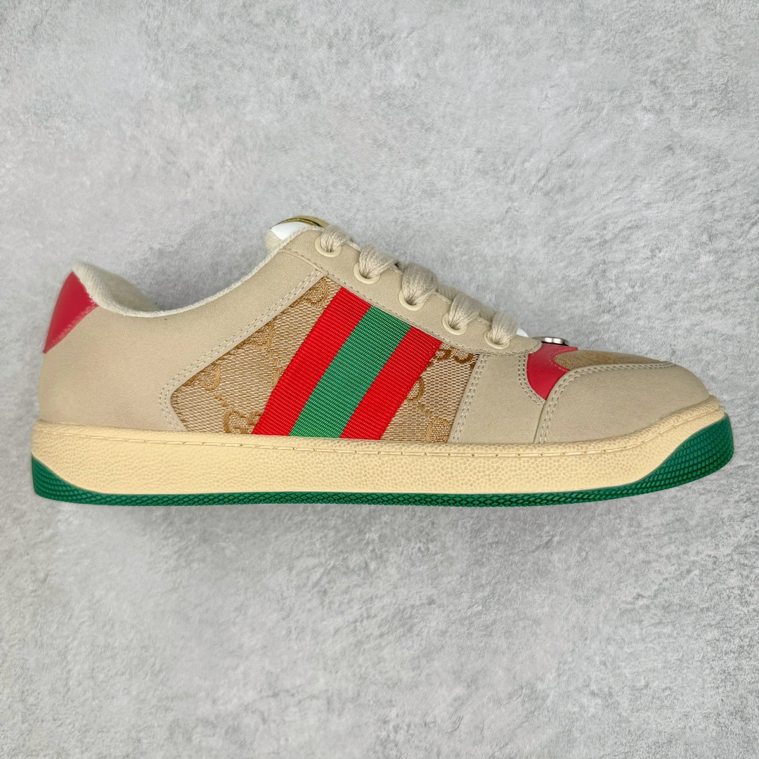 图片[6]-💰180 ＃福利特价‼Gucci Screener sneaker 古驰双G小脏鞋系列复古怀旧校园风低帮板鞋 全套原楦原纸版原鞋开模0纯手工水洗做旧处理 侧面条纹饰带 原厂定制 原厂数据电绣 清晰立体 全鞋电脑针车 紧密相连 针距密度一致 环保乳胶注塑鞋垫 厚度脚感还原原版 皮面裁剪部位 统一油边封口工艺 右脚鞋侧嵌入NFC防伪芯片装置＋鞋盒标二唯码扫描 秒进官网 专柜全套包装 防尘袋 说明书 质保卡 购物袋 Size：35 36 37 38 39 40 41 42 43 44 45 编码：Bby2936050-运动鞋