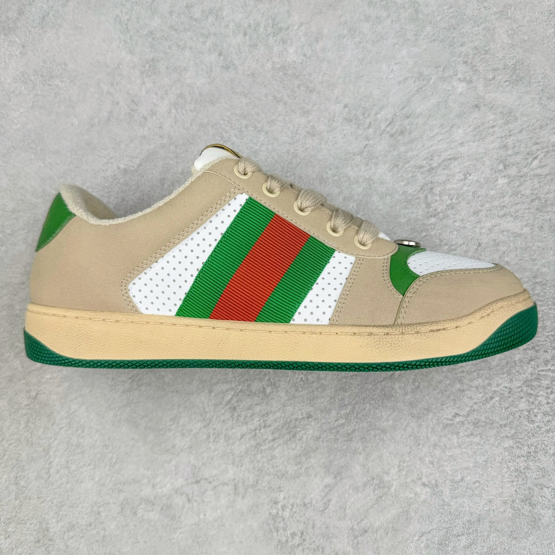 💰180 ＃福利特价‼Gucci Screener sneaker 古驰双G小脏鞋系列复古怀旧校园风低帮板鞋 全套原楦原纸版原鞋开模0纯手工水洗做旧处理 侧面条纹饰带 原厂定制 原厂数据电绣 清晰立体 全鞋电脑针车 紧密相连 针距密度一致 环保乳胶注塑鞋垫 厚度脚感还原原版 皮面裁剪部位 统一油边封口工艺 右脚鞋侧嵌入NFC防伪芯片装置＋鞋盒标二唯码扫描 秒进官网 专柜全套包装 防尘袋 说明书 质保卡 购物袋 Size：35 36 37 38 39 40 41 42 43 44 45 编码：Bby2936050-运动鞋