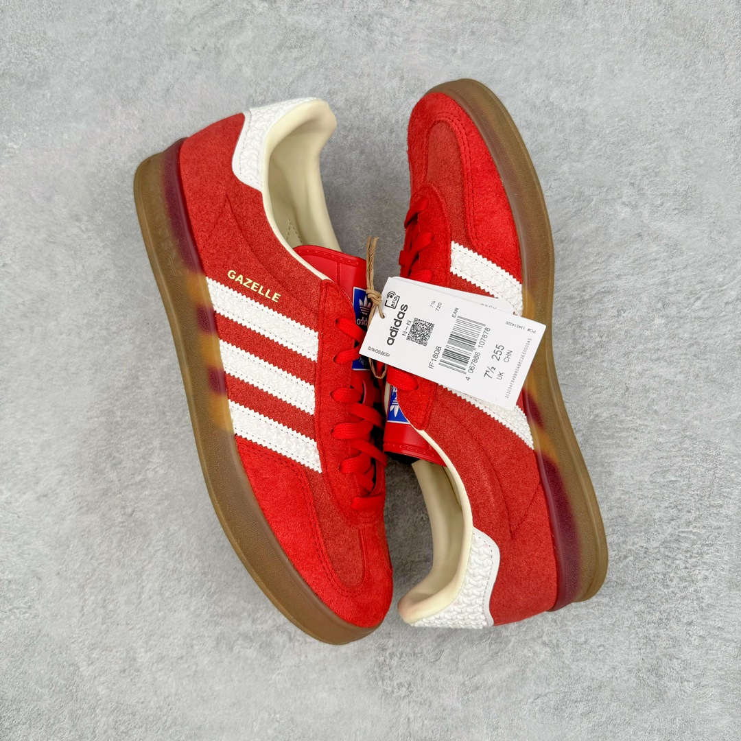 图片[3]-＃VT纯原 AD Original Gazelle Indoor Trainers 瞪羚室内鞋系列低帮复古百搭休闲运动德训风板鞋 IF1808 高端零售特供批次 原厂定制长毛翻毛皮组合环保纤维革鞋面材质 内置环保海玻璃鞋垫 外置RB橡胶大底 产品品控稳定性领先行业 原厂全套原楦原纸板冲刀磨具开发 原厂皮料加持 原厂港宝加持定型后跟R度完美 将复古进行到底 简约流畅 三十年不变经典 这款Gazelle运动鞋 无论面料、配色、质感或设计 都只在重现其1991年原款的经典 皮革鞋面 撞色三条纹和鞋跟标的设计 力求呈现90年代的经典复古风潮 Samba火热的同时 也带动了其它的复古鞋型 Gazelle便是其中一只 Gazelle Indoor拥有包边更宽的T字型鞋头 更好的保护运动员的前掌 浓浓的复古氛围感 非常适合现在流行的Cleanfit风格 尺码：35.5 36 36.5 37.5 38 38.5 39 40 40.5 41 42 42.5 43 44 44.5 45 46-选品中心