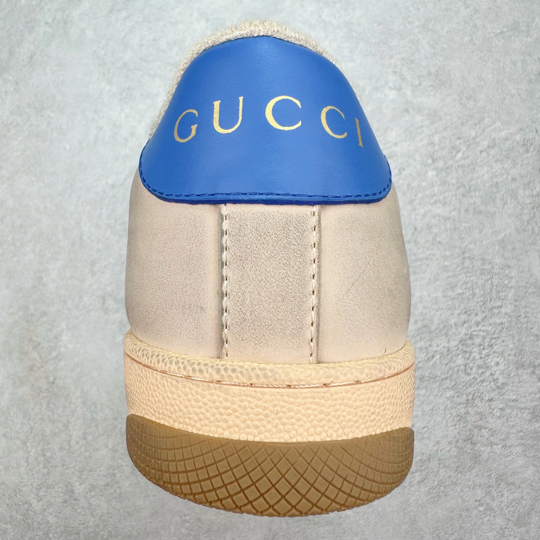 图片[8]-💰320 ＃纯原 Gucci Screener sneaker 古驰双G小脏鞋系列复古怀旧校园风低帮板鞋 全套原楦原纸版原鞋开模 全网最具灵魂的版型 鞋头上翘1.6CM 后跟自然弧度内收 双G珐琅 条纹清晰 原厂五金带3M反光 原装意大利进口里外全皮 纯手工水洗做旧处理 侧面条纹饰带 原厂定制 零串色零起毛 大底防滑网格由里到外大小逐渐递减 原厂数据电绣 清晰立体 多边形闪钻大小一致带光泽 全鞋电脑针车 紧密相连 针距密度一致 环保乳胶注塑鞋垫 厚度脚感还原原版 皮面裁剪部位 统一油边封口工艺 大底组合零偏差 挑战各种艺术家 右脚鞋侧嵌入NFC防伪芯片装置＋鞋盒标二唯码扫描 秒进官网 专柜全套包装 防尘袋 说明书 质保卡 购物袋 Size：35 36 37 38 39 40 41 42 43 44 45 编码：Wby3936090-运动鞋