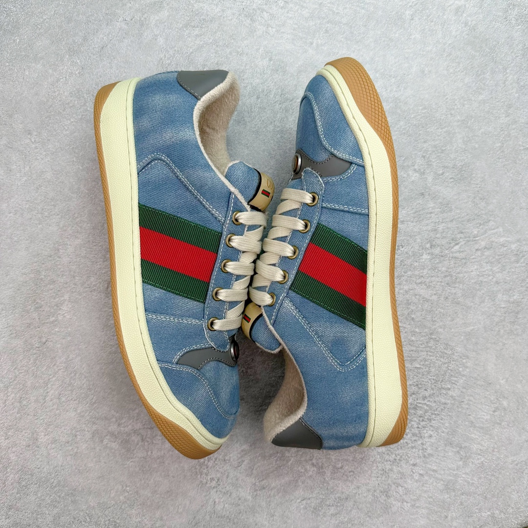 图片[3]-💰320 ＃纯原 Gucci Screener sneaker 古驰双G小脏鞋系列复古怀旧校园风低帮板鞋 全套原楦原纸版原鞋开模 全网最具灵魂的版型 鞋头上翘1.6CM 后跟自然弧度内收 双G珐琅 条纹清晰 原厂五金带3M反光 原装意大利进口里外全皮 纯手工水洗做旧处理 侧面条纹饰带 原厂定制 零串色零起毛 大底防滑网格由里到外大小逐渐递减 原厂数据电绣 清晰立体 多边形闪钻大小一致带光泽 全鞋电脑针车 紧密相连 针距密度一致 环保乳胶注塑鞋垫 厚度脚感还原原版 皮面裁剪部位 统一油边封口工艺 大底组合零偏差 挑战各种艺术家 右脚鞋侧嵌入NFC防伪芯片装置＋鞋盒标二唯码扫描 秒进官网 专柜全套包装 防尘袋 说明书 质保卡 购物袋 Size：35 36 37 38 39 40 41 42 43 44 45 编码：Wby3936090-运动鞋