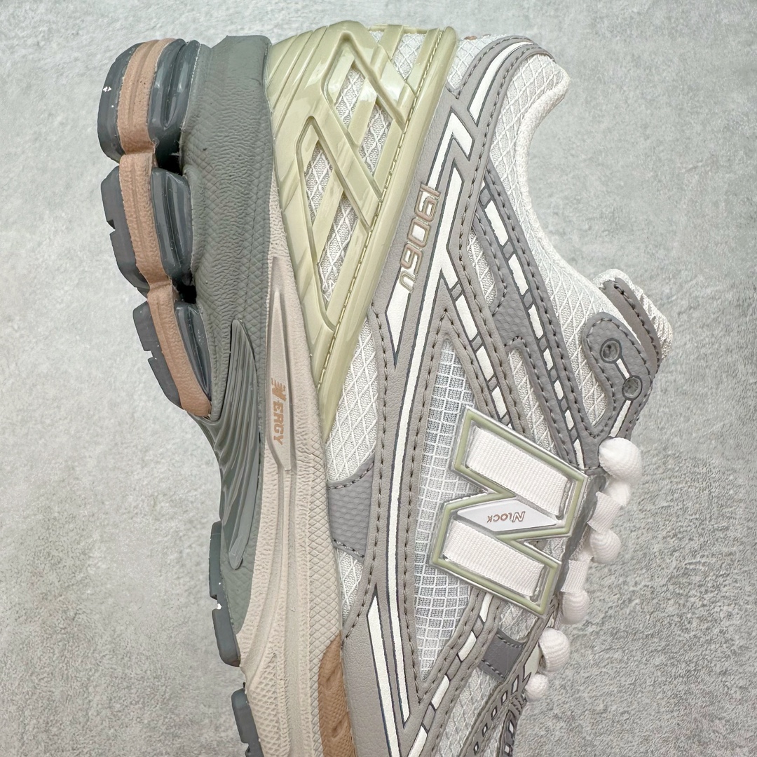 图片[6]-New Balance M1906R NB新百伦系列复古老爹风休闲运动慢跑鞋 采用轻质牛剖革拼接透气网眼衬垫织物鞋面材质 T-Beam大底提供足步弓支撑 保持步态稳定#后跟搭载外露缓震胶 鞋身整体以各种深浅不一的灰色覆盖 鞋头以淡蓝色调装饰，网眼衬垫通过不规律的色块实现做旧的美感 泛黄的鞋底更是进一步增添了复古气息 尺码：36 37 37.5 38 38.5 39.5 40 40.5 41.5 42 42.5 43 44 45-选品中心