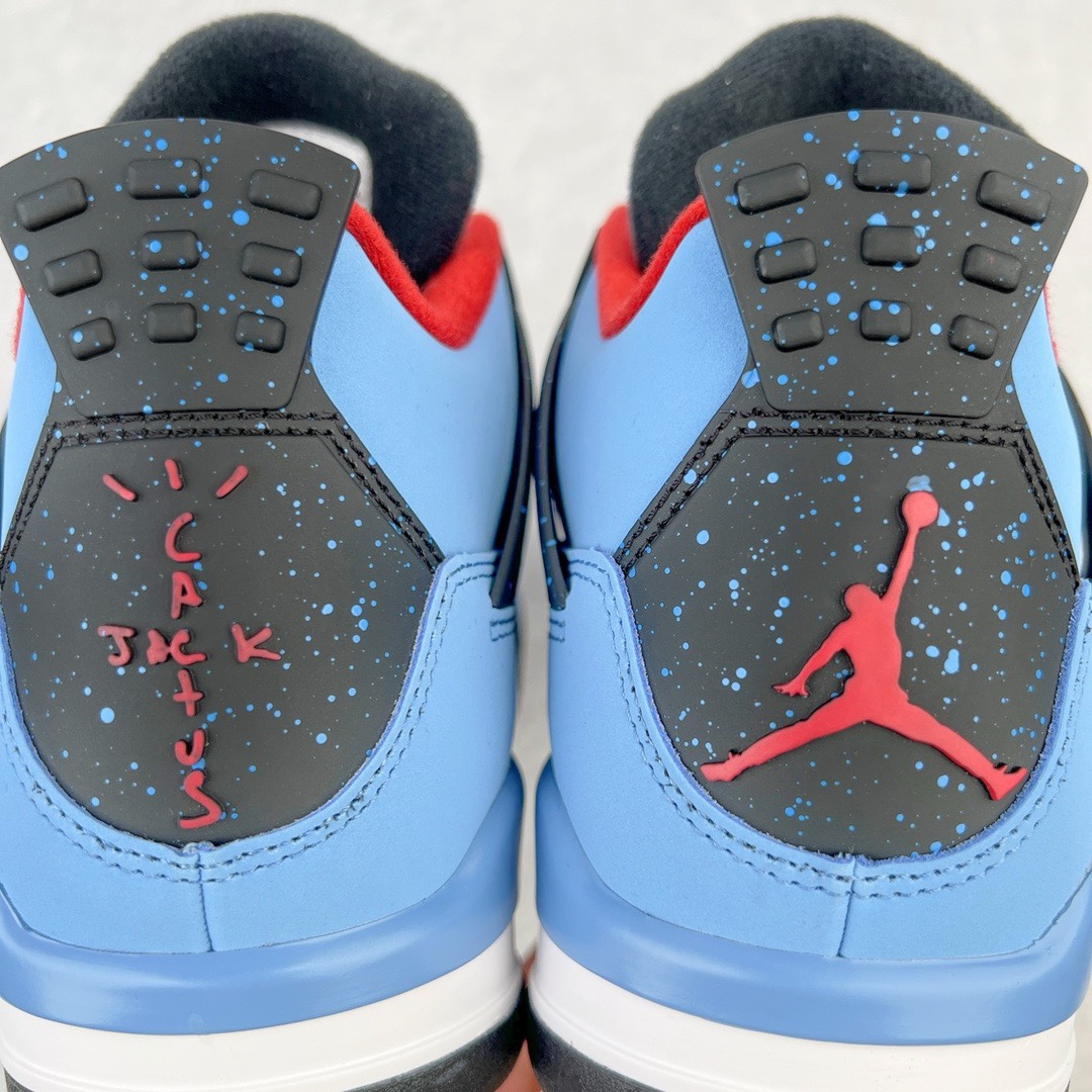 图片[10]-＃KZ神版 Travis Scott x Air Jordan AJ4 TS联名冰蓝 308497-406 独家外贸特供尺码含 45.5 49.5 50.5 国内外口碑最好最推荐的产品 市场中端王者 亲自操刀耗时半年巨作 全套原纸板楦头开发 确保原汁原味 完美呈现四代版型 一比一鞋头弧度高度鞋身弧度 此版本只针对中端市场 皮料材质有所更替 其他数据细节工艺流程均保持一致 绝不口嗨 细节品控鞋型随意秒杀市面3XX 4XX 原厂TPU网格鞋带扣 正确内里网布 菱角分明不变形无多余毛边 柔软性质感一致于原鞋 市场唯一原厂鞋扣模具 背面可见隐藏注塑口 原厂织唛标 原厂飞人电绣工艺 尾指中部跳三针 独家绑鞋带手法 印刷中底布 四线拉帮 米色美纹纸贴合固定 进口港宝加持 后跟自然饱满 全鞋荧光划线卡点 追求极致完美 每一双都是工艺品 多重QC质检 超越公司货的品控标准 实实在在的免检产品 尺码：40 40.5 41 42 42.5 43 44 44.5 45 45.5 46 47.5 48.5 49.5 50.5-选品中心