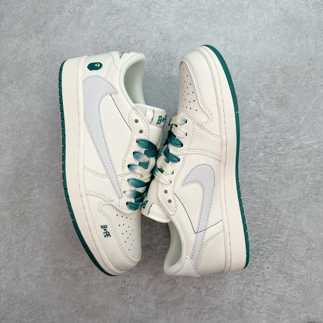 图片[3]-TS x Air Jordan AJ1 Low 倒钩低帮联名定制配色 XY2688-100 原厂内置气垫魔块 A模大底 头层小牛皮 鞋舌AJ原厂专用牛津布+AJ专用反口珍珠布+原厂无杂质高弹内里海棉+特殊封边弹力鞋带 尺码：36 36.5 37.5 38 38.5 39 40 40.5 41 42 42.5 43 44 44.5 45 46 47.5-选品中心