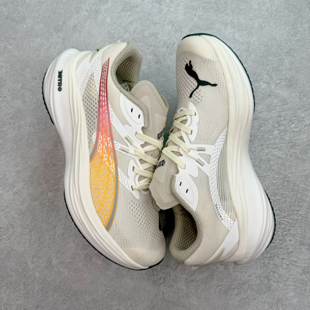 图片[3]-PUMA Deviate NITRO 3 彪马舒适百搭防滑低帮长跑跑步鞋 白黄色 NITRO™ 氮气科技跑鞋已成长为一个庞大的家族，满足不同跑者的细分而又个性化的跑步需求 有兼顾缓震与舒适，也能胜任轻量运动和日常通勤场景的「全能选手」Velocity NITRO™ 3「彪速 3」以及针对大体重跑者，更加强调缓震极限的稳定系跑鞋 Forever Run NITRO™「彪畅」定位兼顾长距离路跑与缓震的「万金油碳板跑鞋」，无论对进阶跑者日常训练，还是新晋跑者比赛 PB，都是绝佳的选择。尺码：36 36.5 37.5 38 38.5 39 40 40.5 41 42 42.5 43 44 44.5 45-选品中心