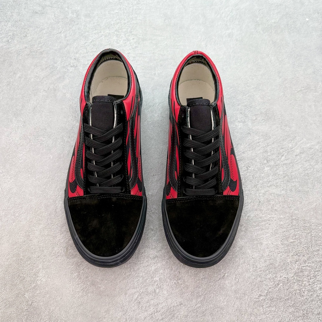 图片[2]-Vans Old Skool 黑红火焰🔥 舒适百搭 防滑减震 休闲硫化板鞋 货号：VN000D56458 尺码：35 36 36.5 37 38 38.5 39 40 40.5 41 42 42.5 43 44 45-选品中心