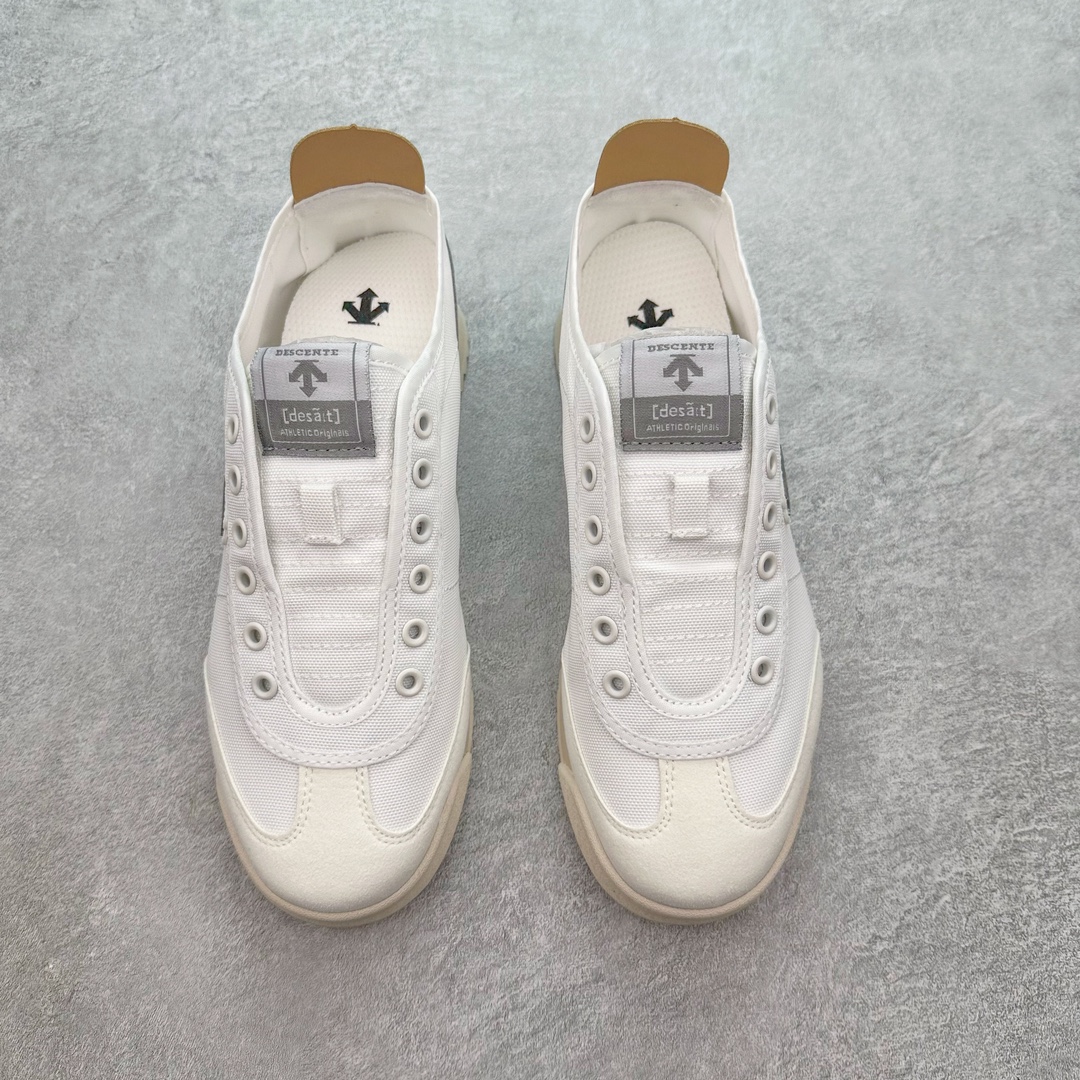 图片[2]-＃纯原 DESCENTE CHRON 迪桑特复古运动一脚蹬帆布鞋透气休闲鞋 轻松方便的一脚蹬设计 搭配轻质弹性鞋底 脚感舒适 简洁的帆布鞋面设计适用于多场景穿搭 尺码：36 36.5 37.5 38 38.5 39 40 40.5 41 42 42.5 43 44 44.5 45-选品中心