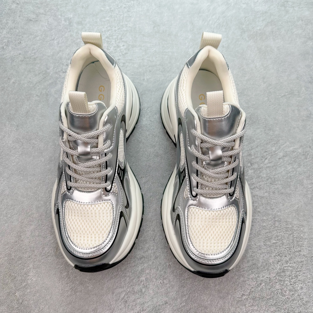 图片[2]-GG-CC赵露思同款 2024夏季透气镂空网面老爹鞋系列 广东大厂出品 纯原正确版本 时髦look轻松定格 不费力展现率性氛围 酷帅机能风不规则设计 7cm增高厚底 大长腿既视感轻松拿捏 尺码：35 36 37 38 39 40-选品中心