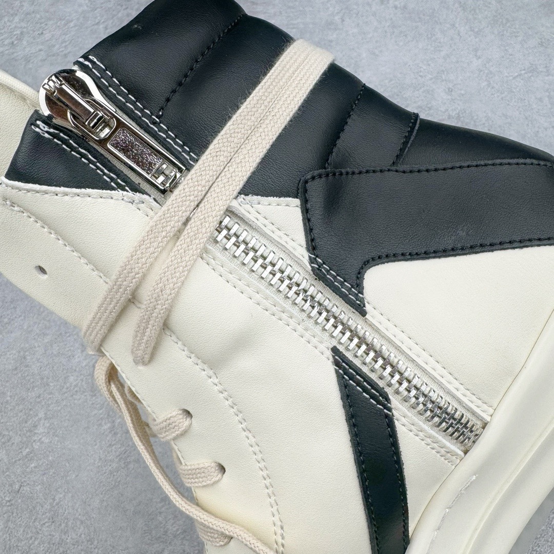 图片[13]-＃DG纯原 Rick Owens FogachineGeobasket 瑞克·欧文斯高帮皮面时尚运动板鞋 白黑 二级市场已经7K以上 平台客户随意卖四位数 RO广东原厂出品 纯原天花板 原版一比一复刻 冲正绝不翻车 还原度达到百分之98以上 原楦开发纸版版型 ZP拆解原版1：1复模裁片纸版 力求做到0错位 这样才能达到和zp一致的鞋型味道 采用进口cnc数控机床开发对版独家tpu奶香大底 区别于市场所有版本 zp同源全头层粒面小牛皮 达到和zp一致手感 原厂进口细纹布 万邦订购原厂高弹粉红色海绵 内里搭配软质细腻羊皮 TPU高密度大底 软硬度透光度高已经测试和原版一致 尺码：36 37 38 39 40 41 42 43 44 45 46-选品中心