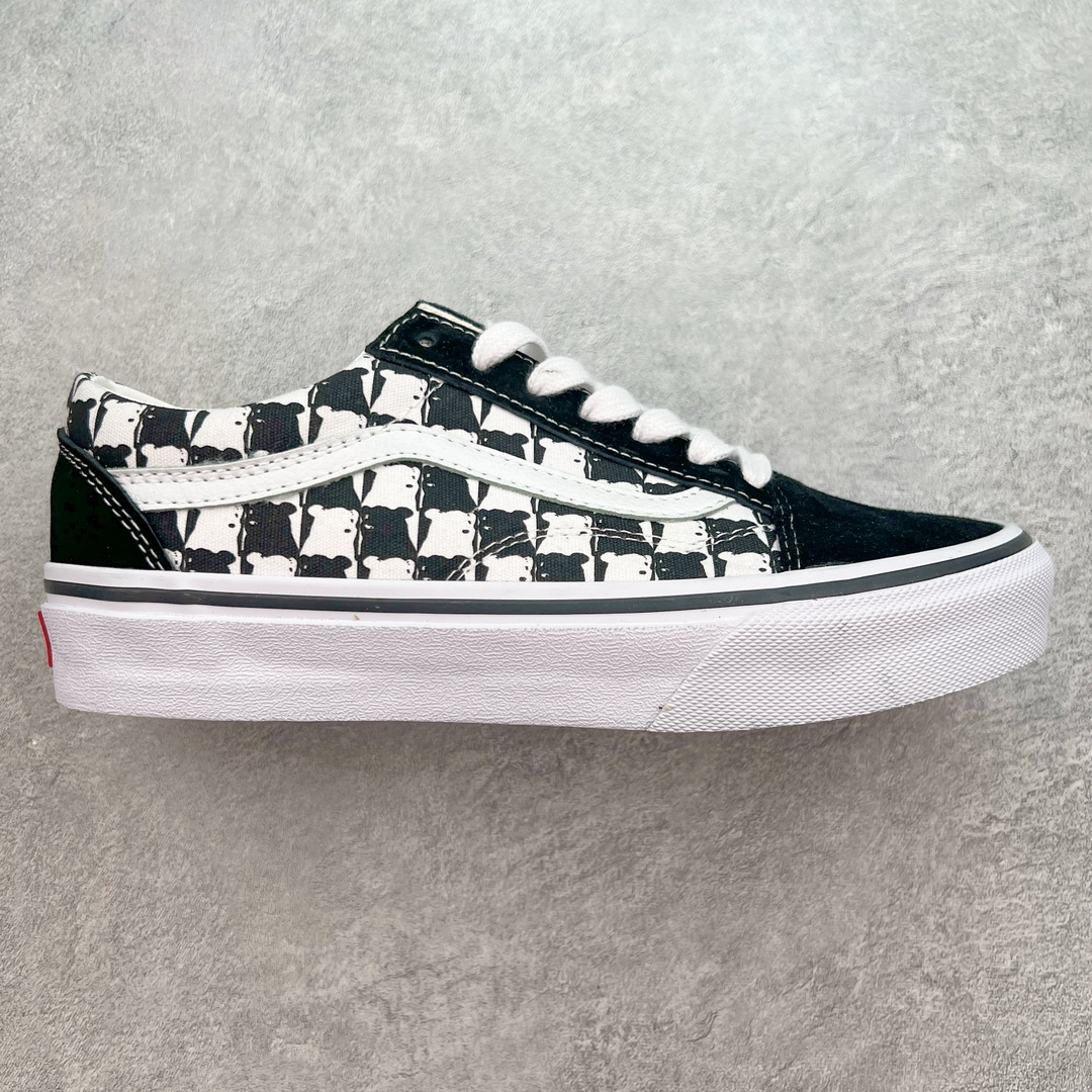 Vans Old Skool 黑白棋盘小熊 舒适百搭 防滑减震 休闲硫化板鞋 货号:VN000CR5BP9 尺码:35 36 36.5 37 38 38.5 39 40 40.5 41 42 42.5 43 44 45-选品中心
