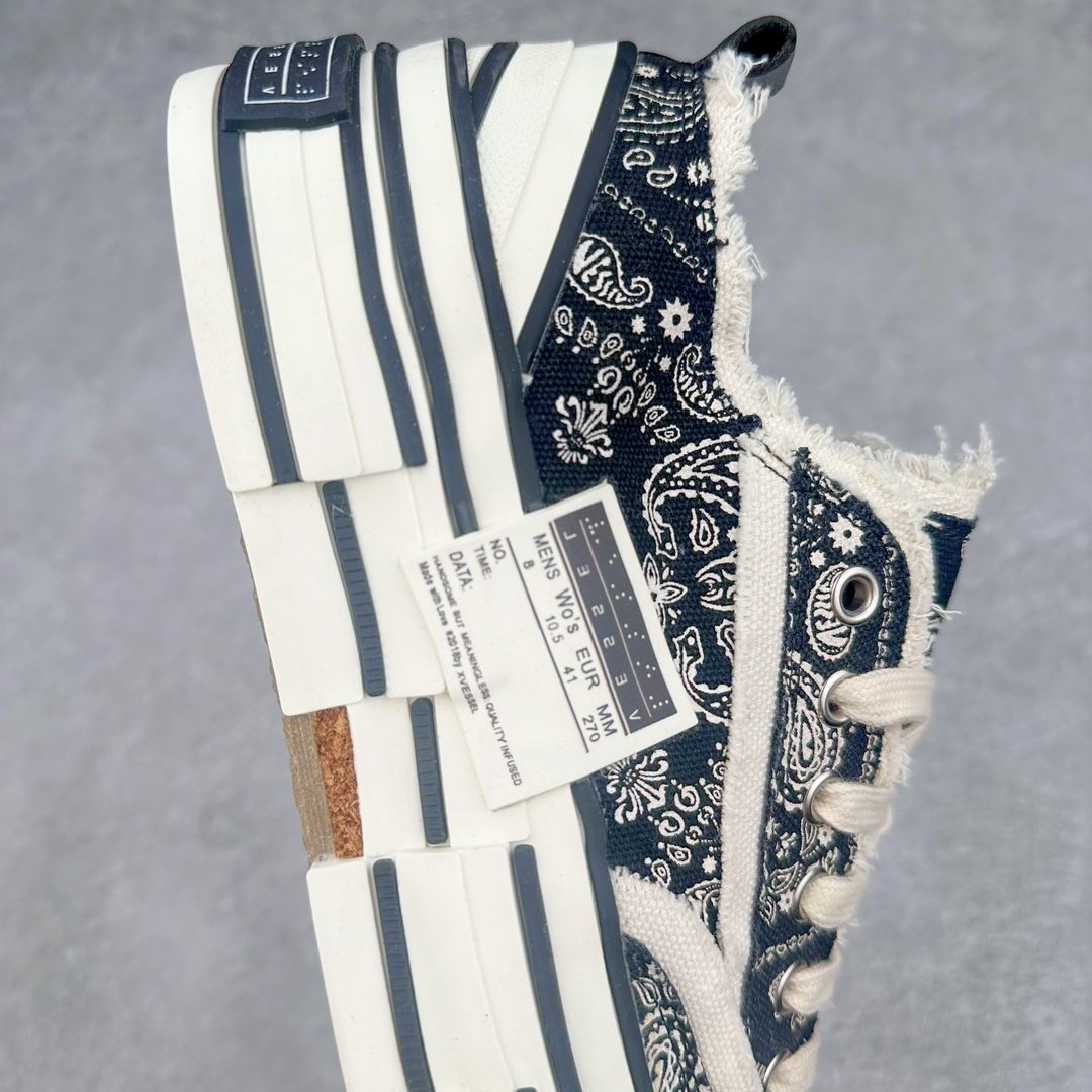 图片[6]-＃B版性价比 众明星网红上脚 吴建豪个人新锐品牌xVESSEL G.O.P. Low解构重叠厚底软木低帮百搭增高帆布硫化板鞋 支持扫码防伪标签特殊效果#升级厚实木塞内底#纯手工贴合多重围条硫化工艺#正确渐变效果原盒包装物#采用12蛊司厚实舒适帆布面料#流苏做旧复古效果 余文乐 蔡徐坤助攻款式 尺码：35 36 37 38 39 40 41 42 43 44 45-选品中心