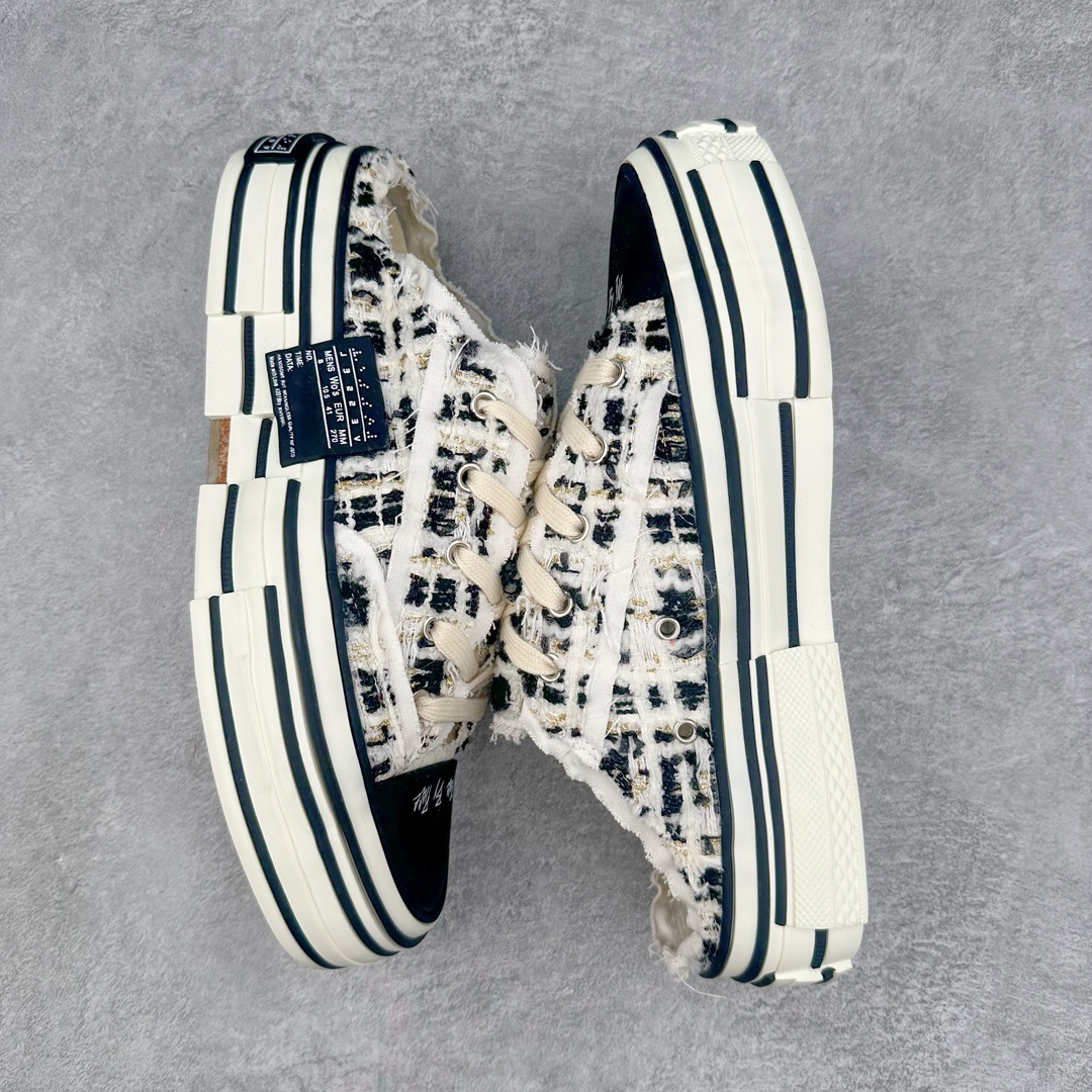 图片[3]-＃B版性价比 众明星网红上脚 吴建豪个人新锐品牌xVESSEL G.O.P. Low解构重叠厚底软木低帮百搭增高帆布硫化板鞋 支持扫码防伪标签特殊效果#升级厚实木塞内底#纯手工贴合多重围条硫化工艺#正确渐变效果原盒包装物#采用12蛊司厚实舒适帆布面料#流苏做旧复古效果 余文乐 蔡徐坤助攻款式 尺码：35 36 37 38 39 40 41 42 43 44 45-选品中心