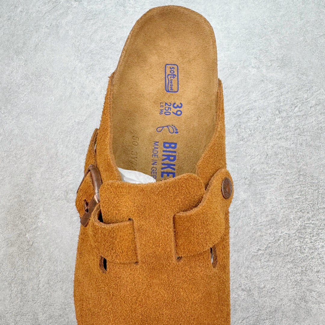 图片[5]-＃莞产纯原福利 Birkenstock Boston VL 勃肯软木底包头拖鞋 天鹅绒般的绒面革赋子休闲的经典外观 四季皆宜 柔软的鞋床采用额外的泡沫缓冲层 提供额外的舒适感和全天支撑 全网独家首发 源于德国的严谨工艺 牛巴戎面 中层松木 EVA 三层组合大底 优质牛皮面料五金扣 出口订单 尺码：35-44-选品中心