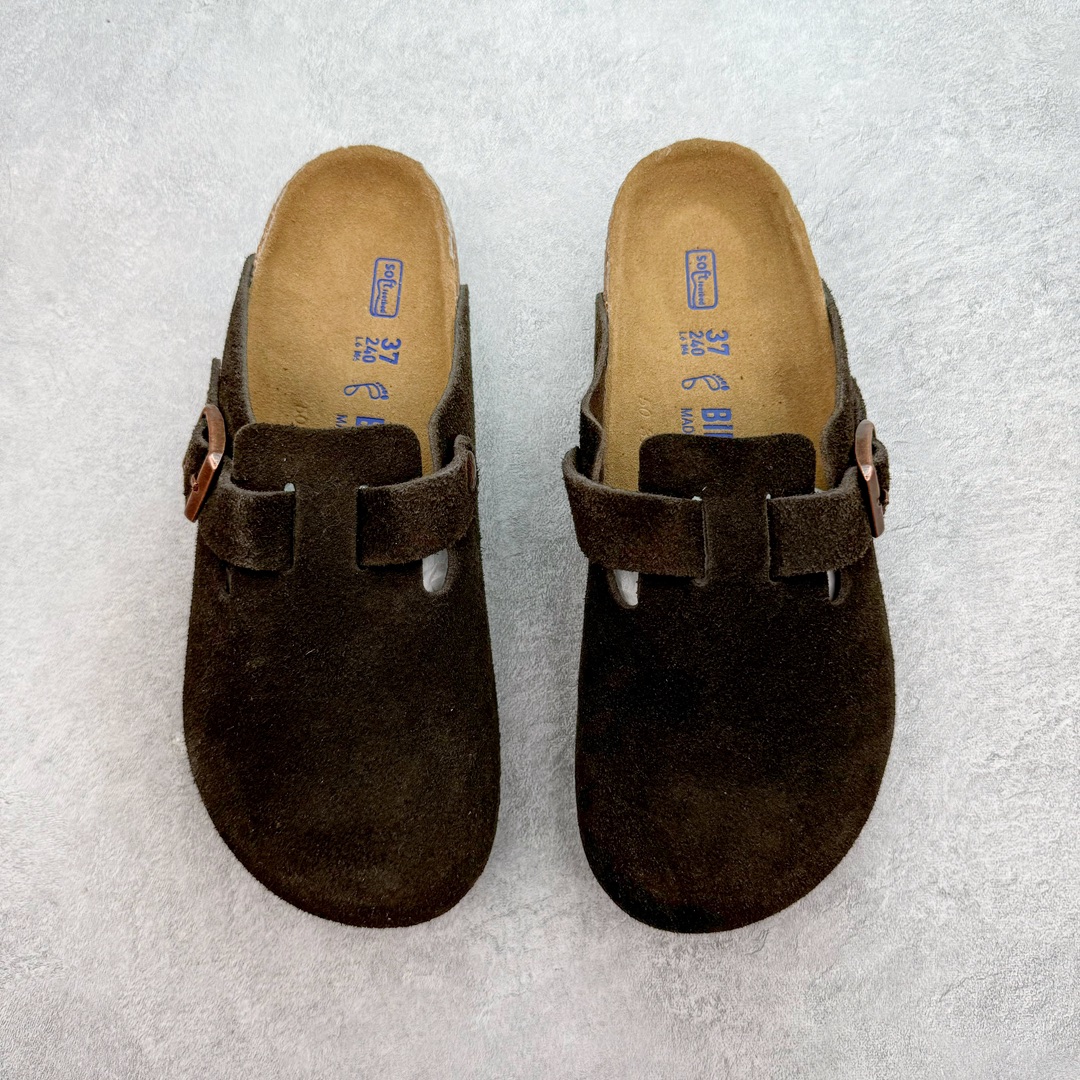 图片[2]-＃莞产纯原福利 Birkenstock Boston VL 勃肯软木底包头拖鞋 天鹅绒般的绒面革赋子休闲的经典外观 四季皆宜 柔软的鞋床采用额外的泡沫缓冲层 提供额外的舒适感和全天支撑 全网独家首发 源于德国的严谨工艺 牛巴戎面 中层松木 EVA 三层组合大底 优质牛皮面料五金扣 出口订单 尺码：35-44-选品中心