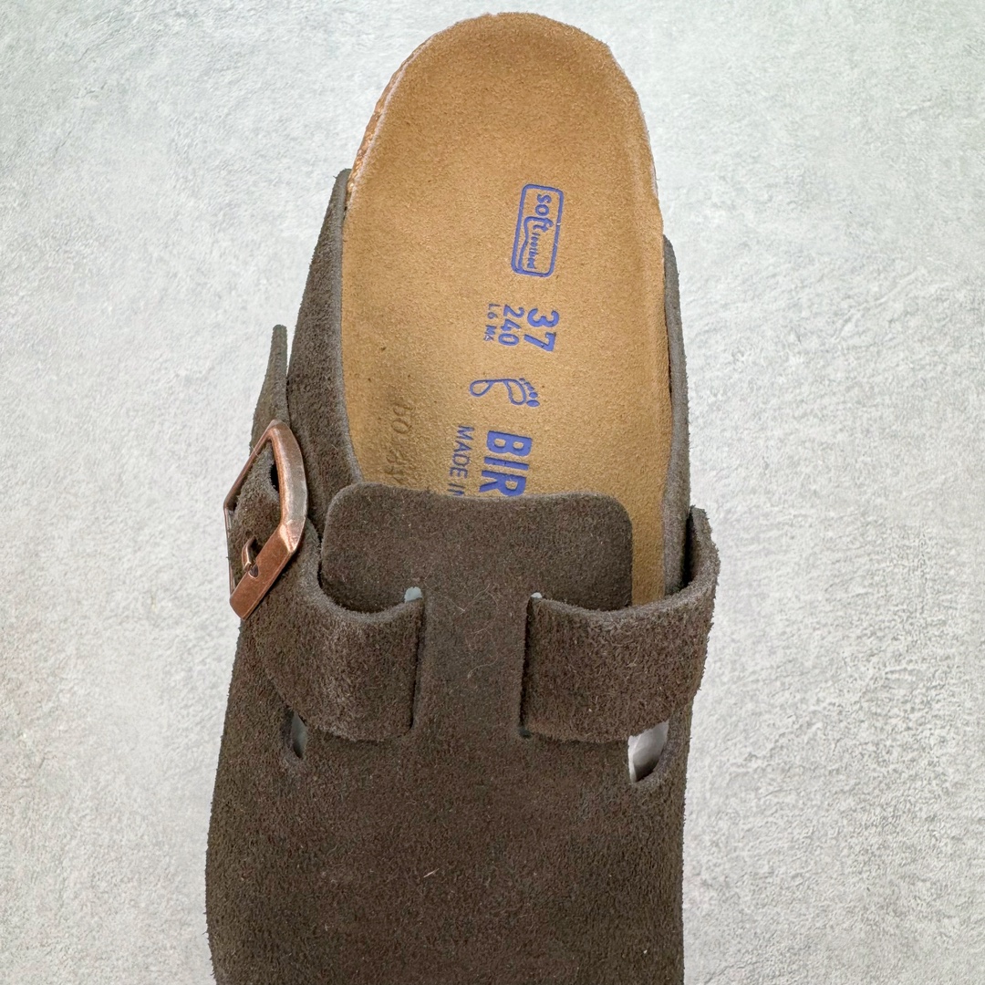 图片[5]-＃莞产纯原福利 Birkenstock Boston VL 勃肯软木底包头拖鞋 天鹅绒般的绒面革赋子休闲的经典外观 四季皆宜 柔软的鞋床采用额外的泡沫缓冲层 提供额外的舒适感和全天支撑 全网独家首发 源于德国的严谨工艺 牛巴戎面 中层松木 EVA 三层组合大底 优质牛皮面料五金扣 出口订单 尺码：35-44-选品中心