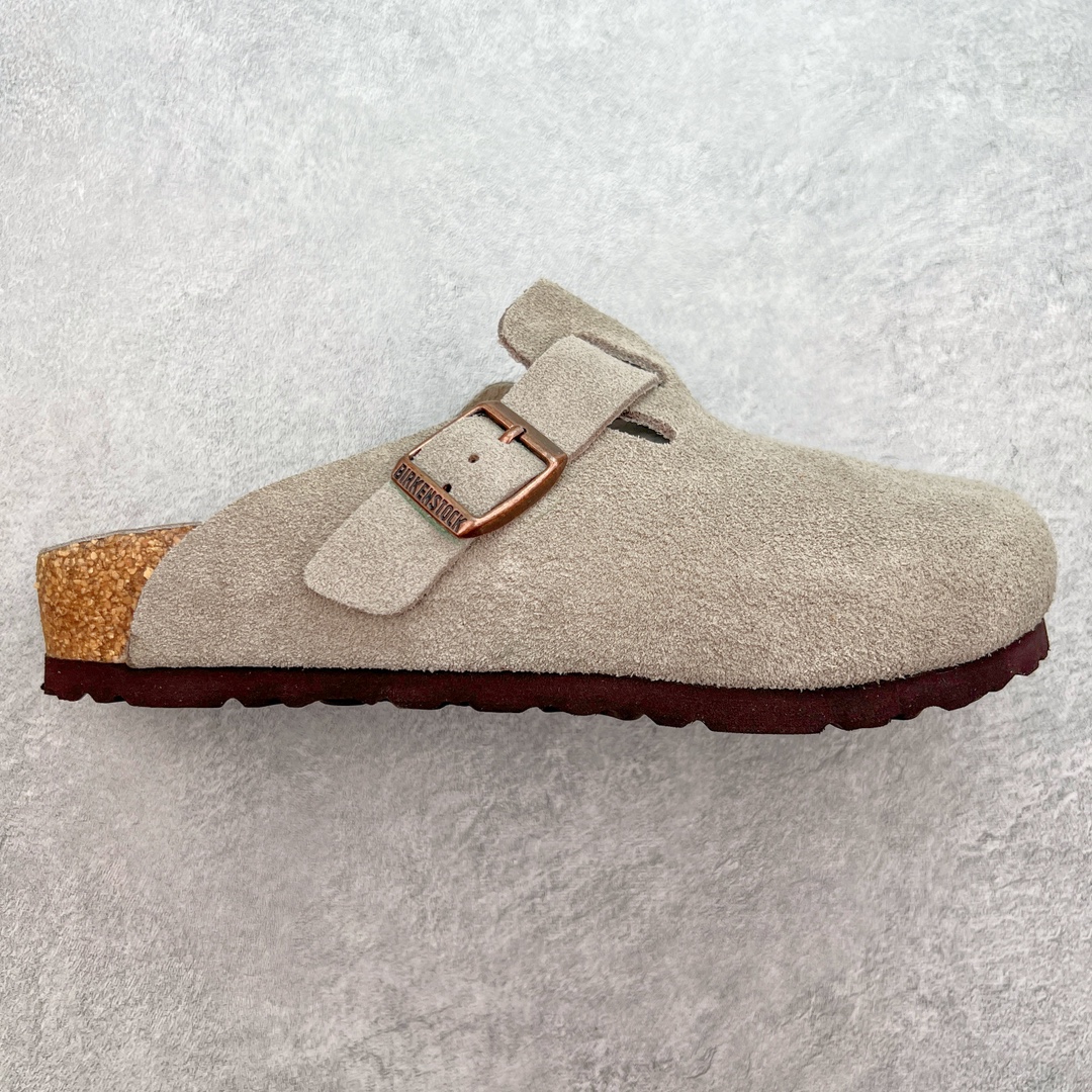 图片[5]-＃莞产纯原福利 Birkenstock Boston VL 勃肯软木底包头拖鞋 天鹅绒般的绒面革赋子休闲的经典外观 四季皆宜 柔软的鞋床采用额外的泡沫缓冲层 提供额外的舒适感和全天支撑 全网独家首发 源于德国的严谨工艺 牛巴戎面 中层松木 EVA 三层组合大底 优质牛皮面料五金扣 出口订单 尺码：35-44-选品中心