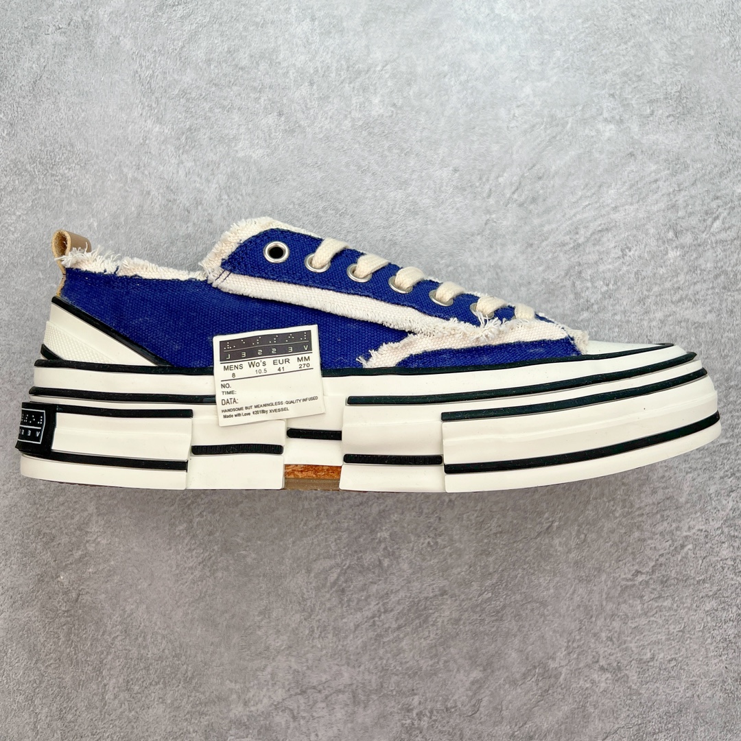 图片[2]-＃B版性价比 众明星网红上脚 吴建豪个人新锐品牌xVESSEL G.O.P. Low解构重叠厚底软木低帮百搭增高帆布硫化板鞋 支持扫码防伪标签特殊效果#升级厚实木塞内底#纯手工贴合多重围条硫化工艺#正确渐变效果原盒包装物#采用12蛊司厚实舒适帆布面料#流苏做旧复古效果 余文乐 蔡徐坤助攻款式 尺码：35 36 37 38 39 40 41 42 43 44 45-选品中心