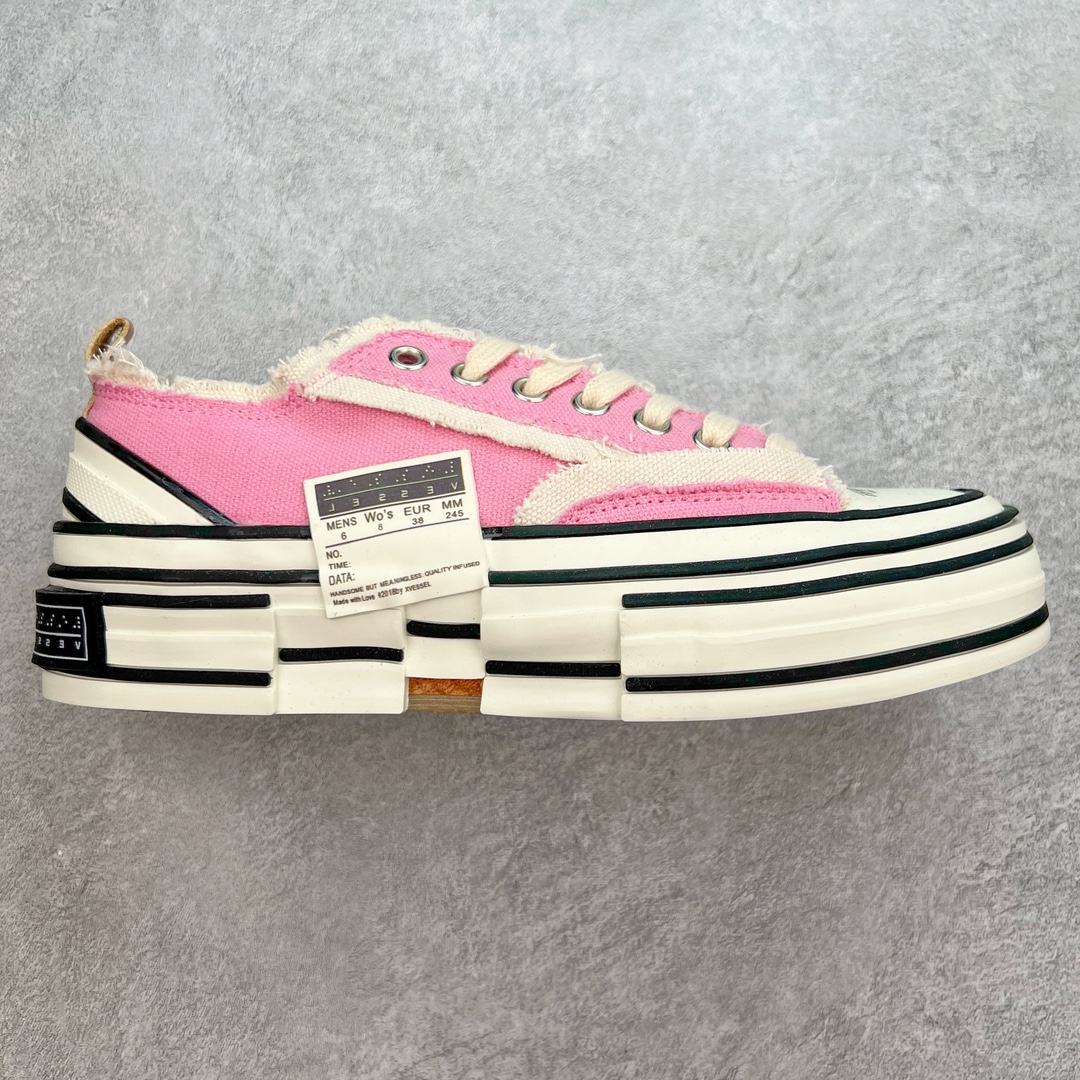 图片[5]-＃B版性价比 众明星网红上脚 吴建豪个人新锐品牌xVESSEL G.O.P. Low解构重叠厚底软木低帮百搭增高帆布硫化板鞋 支持扫码防伪标签特殊效果#升级厚实木塞内底#纯手工贴合多重围条硫化工艺#正确渐变效果原盒包装物#采用12蛊司厚实舒适帆布面料#流苏做旧复古效果 余文乐 蔡徐坤助攻款式 尺码：35 36 37 38 39 40 41 42 43 44 45-选品中心