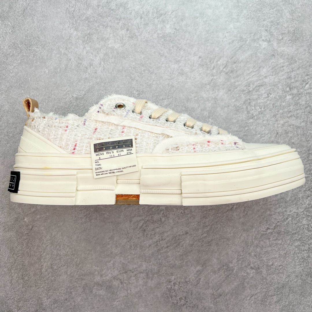 图片[6]-＃B版性价比 众明星网红上脚 吴建豪个人新锐品牌xVESSEL G.O.P. Low解构重叠厚底软木低帮百搭增高帆布硫化板鞋 支持扫码防伪标签特殊效果#升级厚实木塞内底#纯手工贴合多重围条硫化工艺#正确渐变效果原盒包装物#采用12蛊司厚实舒适帆布面料#流苏做旧复古效果 余文乐 蔡徐坤助攻款式 尺码：35 36 37 38 39 40 41 42 43 44 45-选品中心