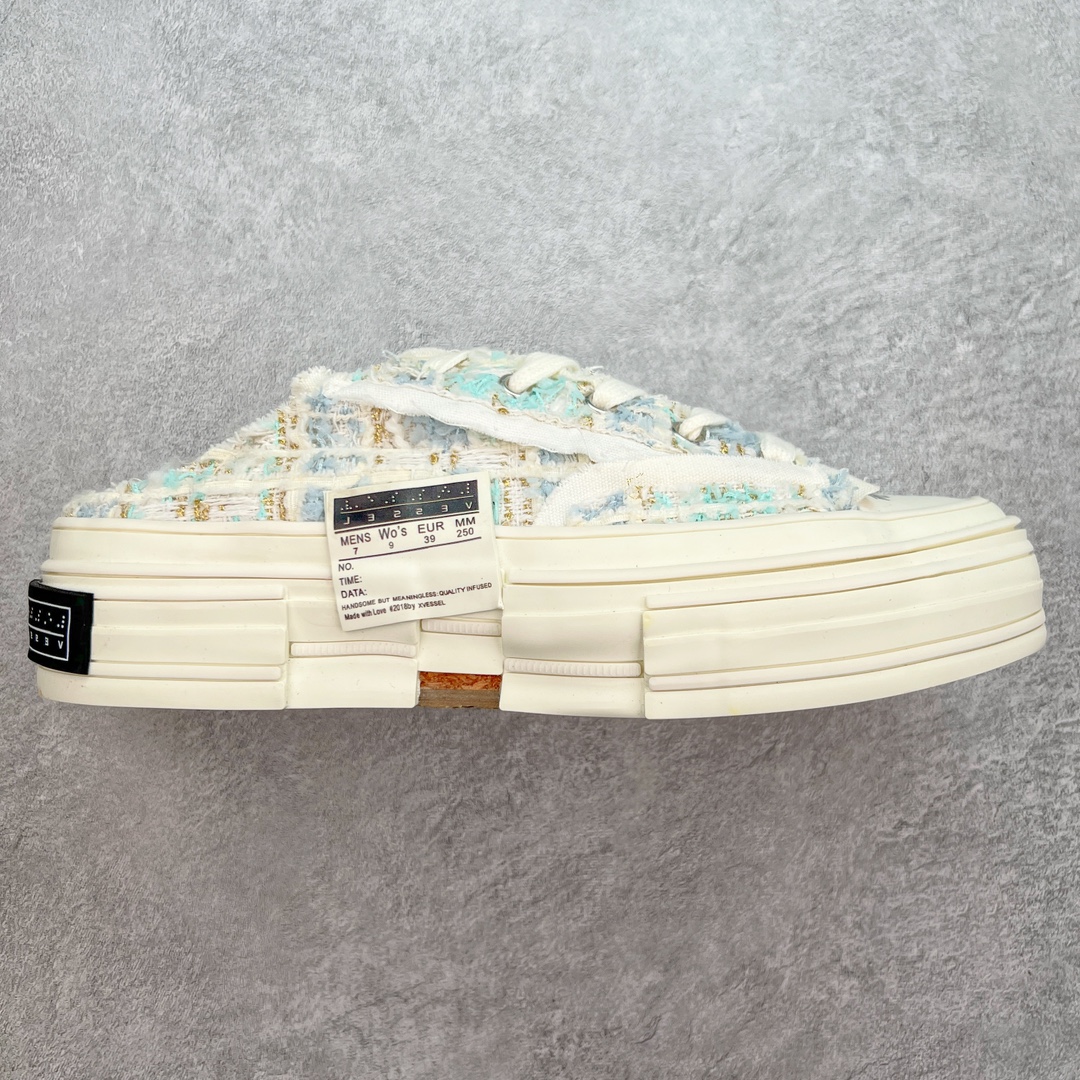 图片[5]-＃B版性价比 众明星网红上脚 吴建豪个人新锐品牌xVESSEL G.O.P. Low解构重叠厚底软木低帮百搭增高帆布硫化板鞋 支持扫码防伪标签特殊效果#升级厚实木塞内底#纯手工贴合多重围条硫化工艺#正确渐变效果原盒包装物#采用12蛊司厚实舒适帆布面料#流苏做旧复古效果 余文乐 蔡徐坤助攻款式 尺码：35 36 37 38 39 40 41 42 43 44 45-选品中心