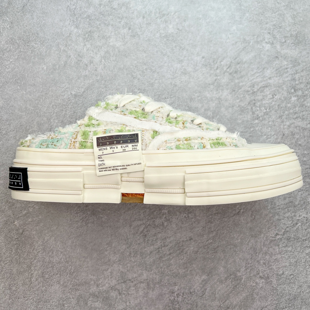 图片[7]-＃B版性价比 众明星网红上脚 吴建豪个人新锐品牌xVESSEL G.O.P. Low解构重叠厚底软木低帮百搭增高帆布硫化板鞋 支持扫码防伪标签特殊效果#升级厚实木塞内底#纯手工贴合多重围条硫化工艺#正确渐变效果原盒包装物#采用12蛊司厚实舒适帆布面料#流苏做旧复古效果 余文乐 蔡徐坤助攻款式 尺码：35 36 37 38 39 40 41 42 43 44 45-选品中心