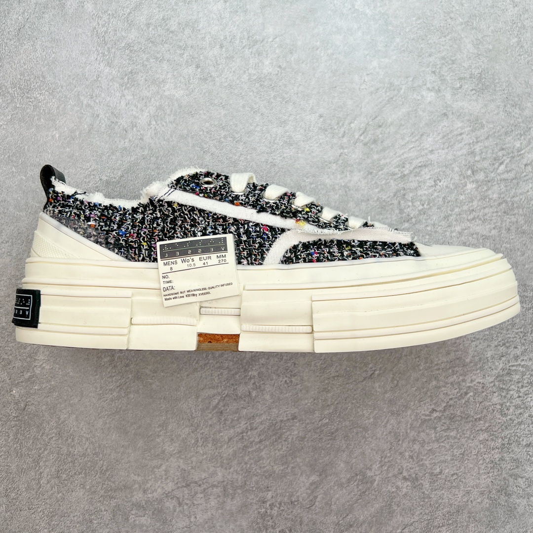 #B版性价比 众明星网红上脚 吴建豪个人新锐品牌xVESSEL G.O.P. Low解构重叠厚底软木低帮百搭增高帆布硫化板鞋 支持扫码防伪标签特殊效果#升级厚实木塞内底#纯手工贴合多重围条硫化工艺#正确渐变效果原盒包装物#采用12蛊司厚实舒适帆布面料#流苏做旧复古效果 余文乐 蔡徐坤助攻款式 尺码:35 36 37 38 39 40 41 42 43 44 45-选品中心